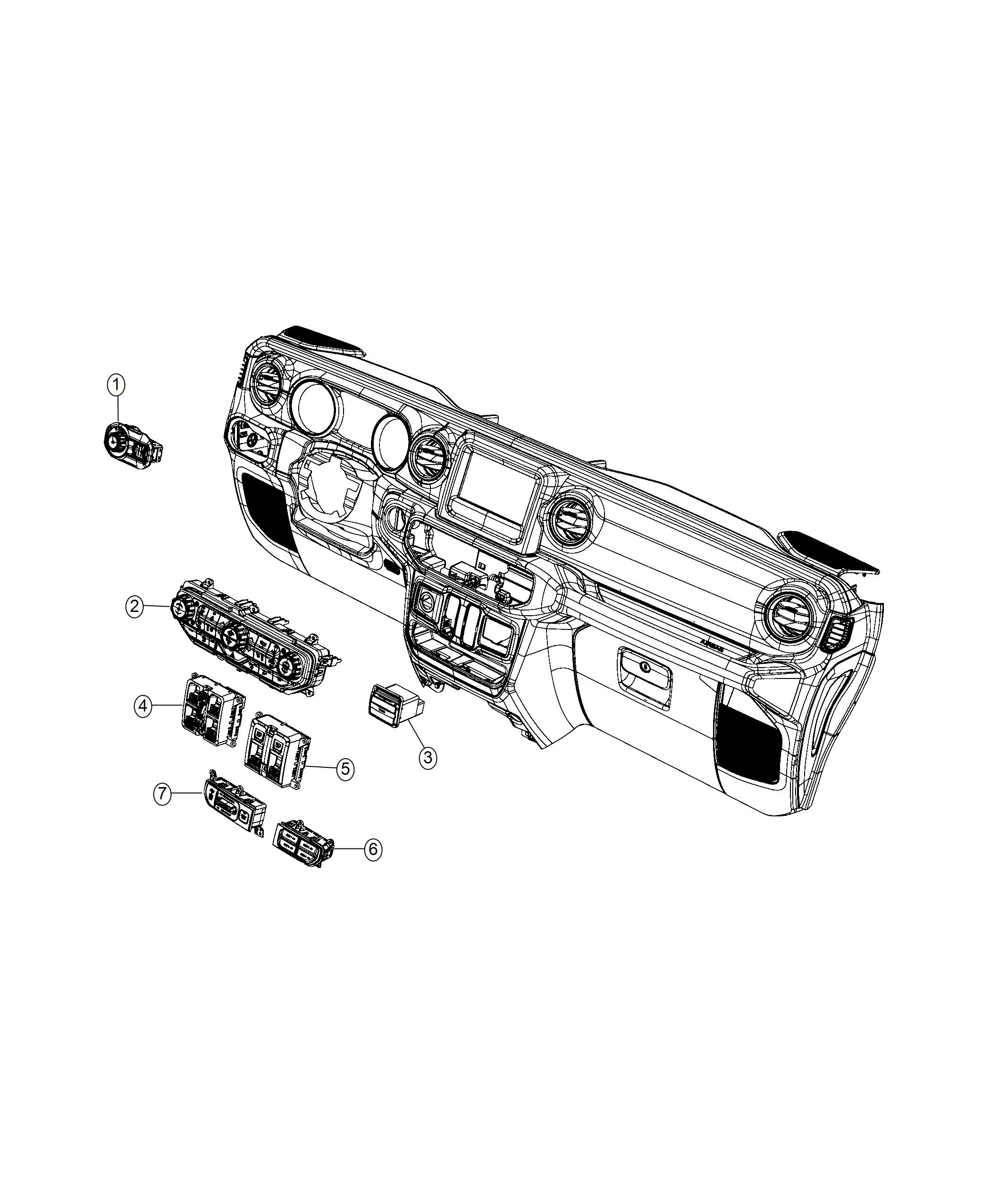 Switches, Instrument Panel. Diagram