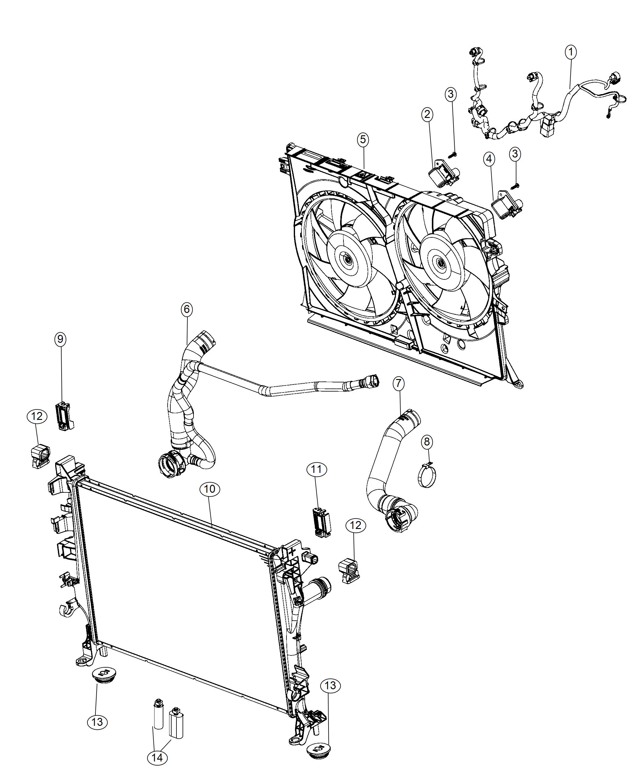 Diagram Radiator And Related Parts. for your Chrysler 300  M