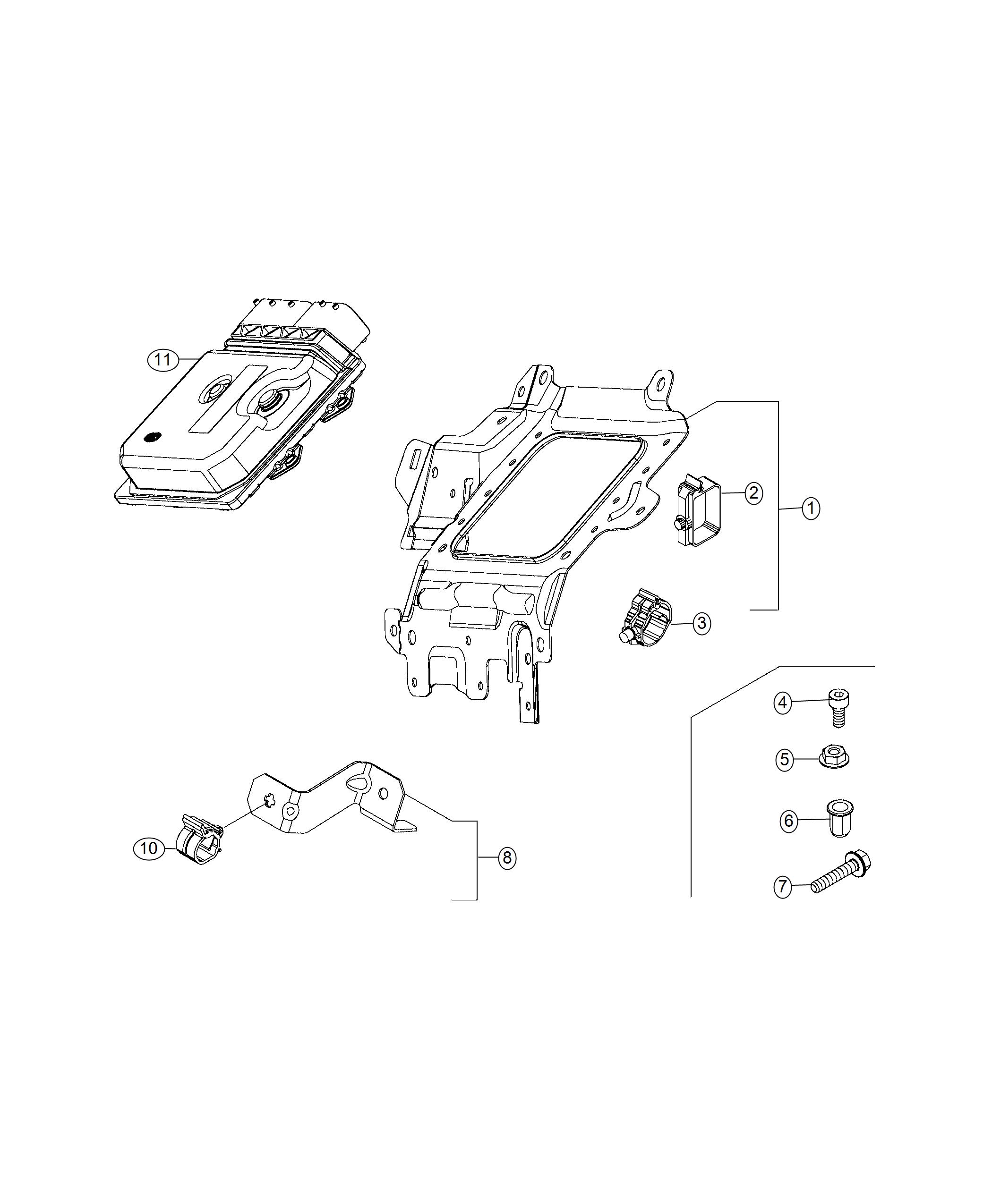 Diagram Bracket, Engine Control Module. for your 2021 Fiat 500X   