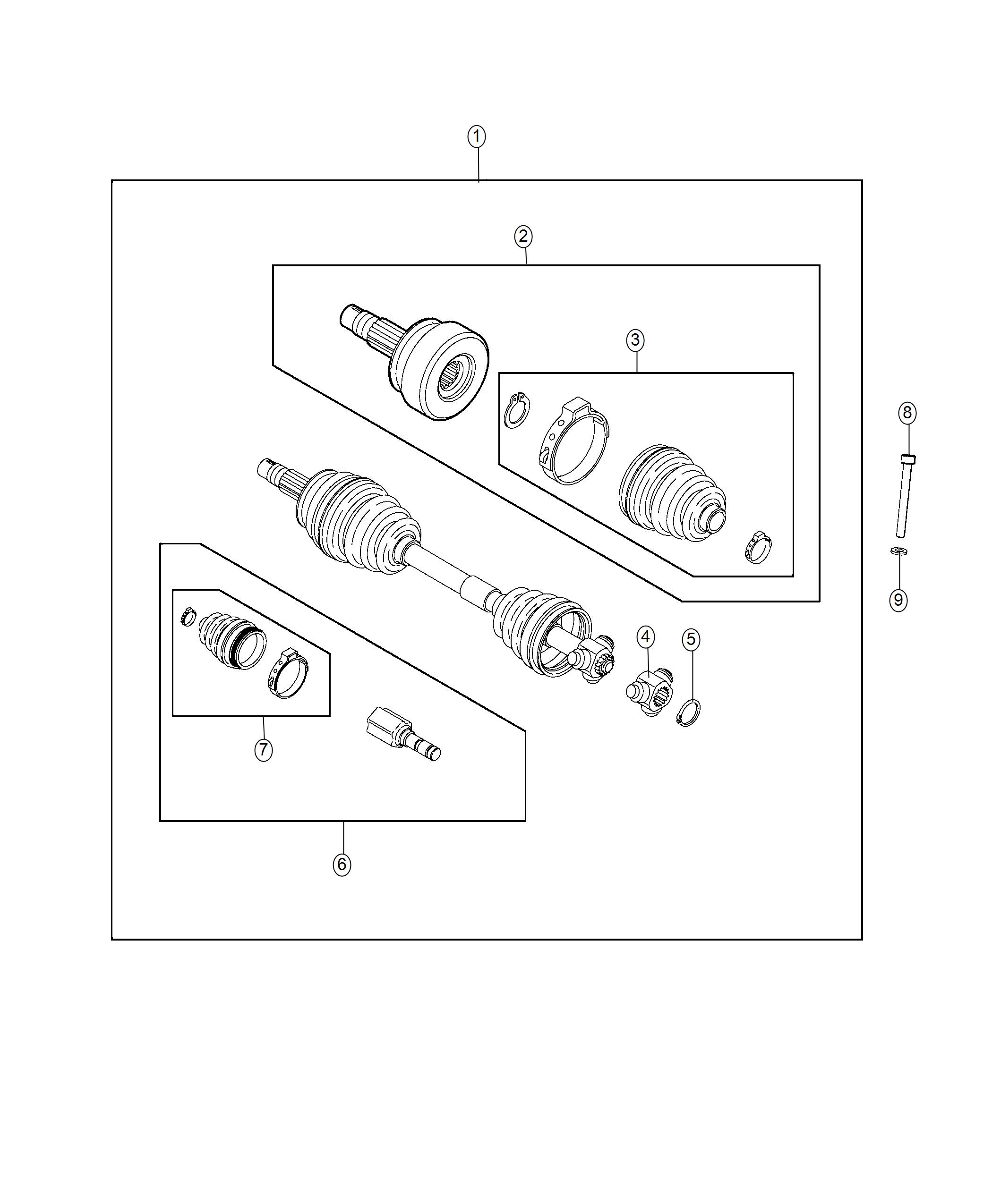 Diagram Shafts, Axle. for your 2001 Chrysler 300  M 