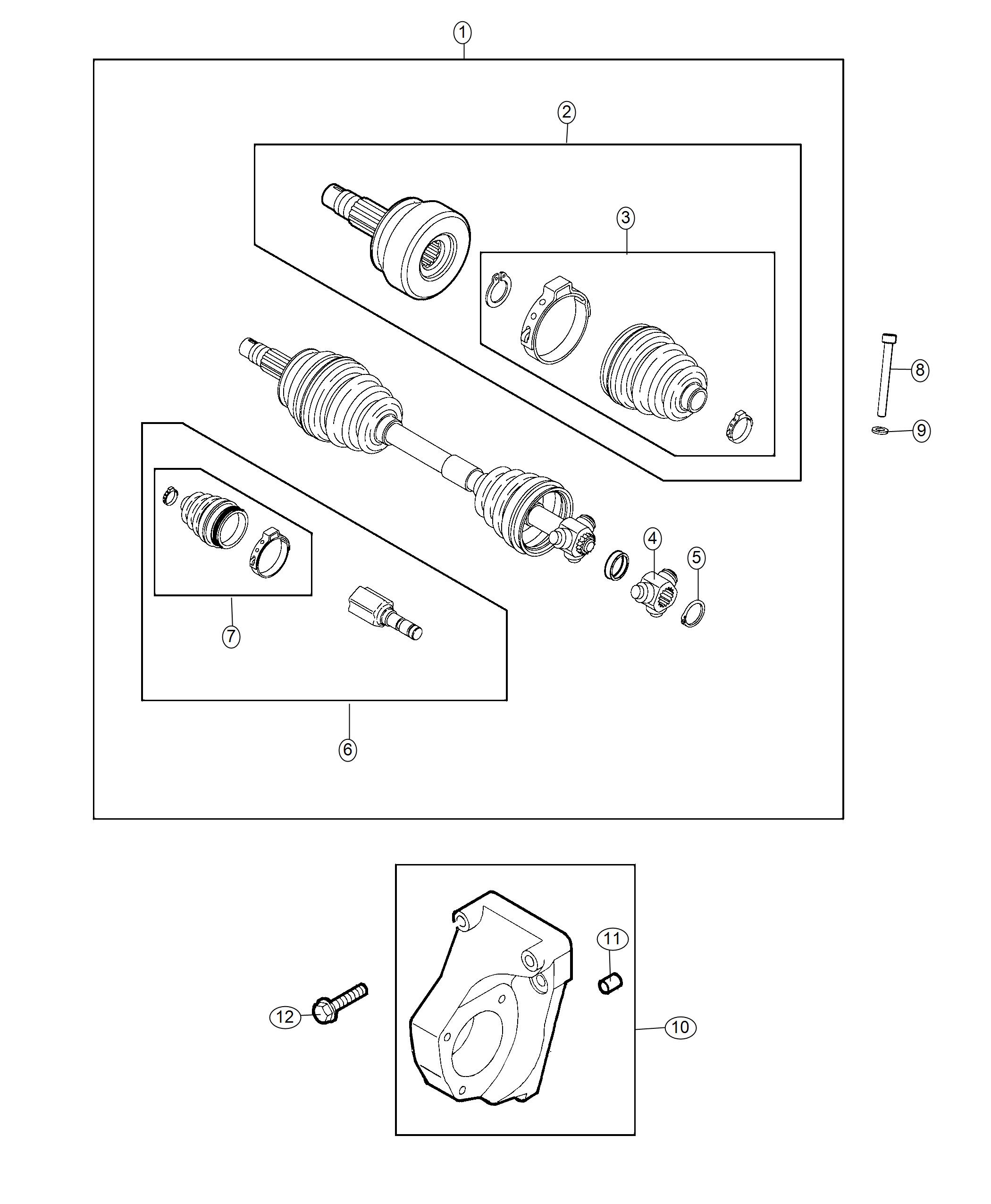 Diagram Shafts, Axle 1.4L [1.4L I4 MULTIAIR TURBO ENGINE]. for your 2001 Chrysler 300  M 