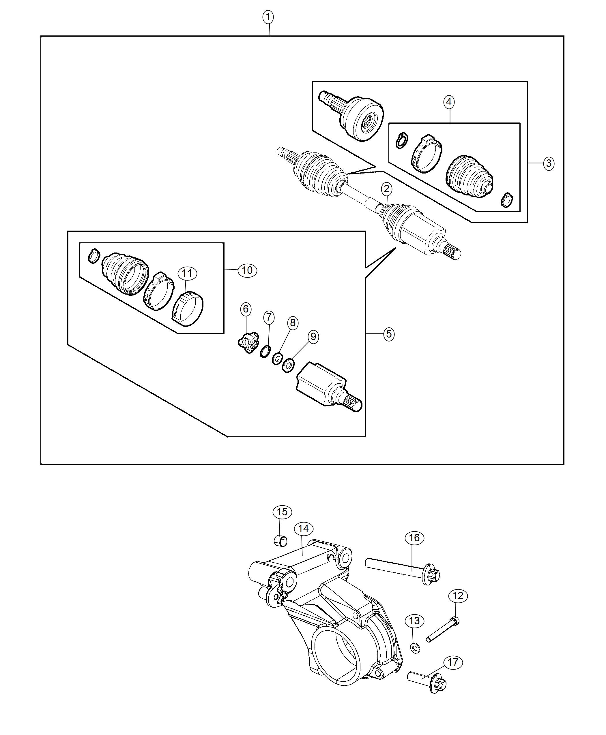 Diagram Shafts, Axle 2.4L [2.4L I4 MULTIAIR ENGINE], [2.4L I4 PZEV M-Air Engine]. for your 2004 Chrysler 300  M 