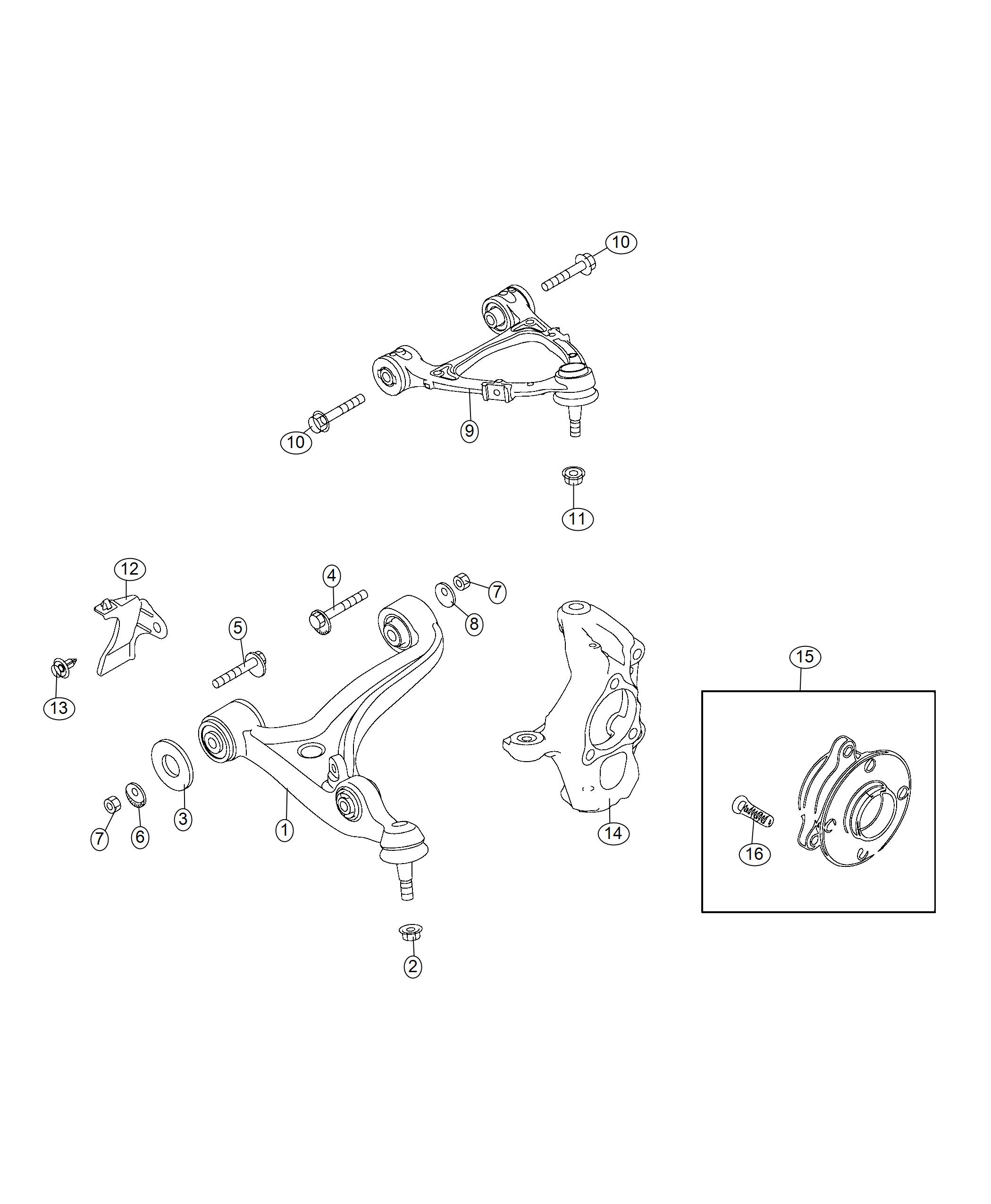 Front Suspension, Control Arms. Diagram