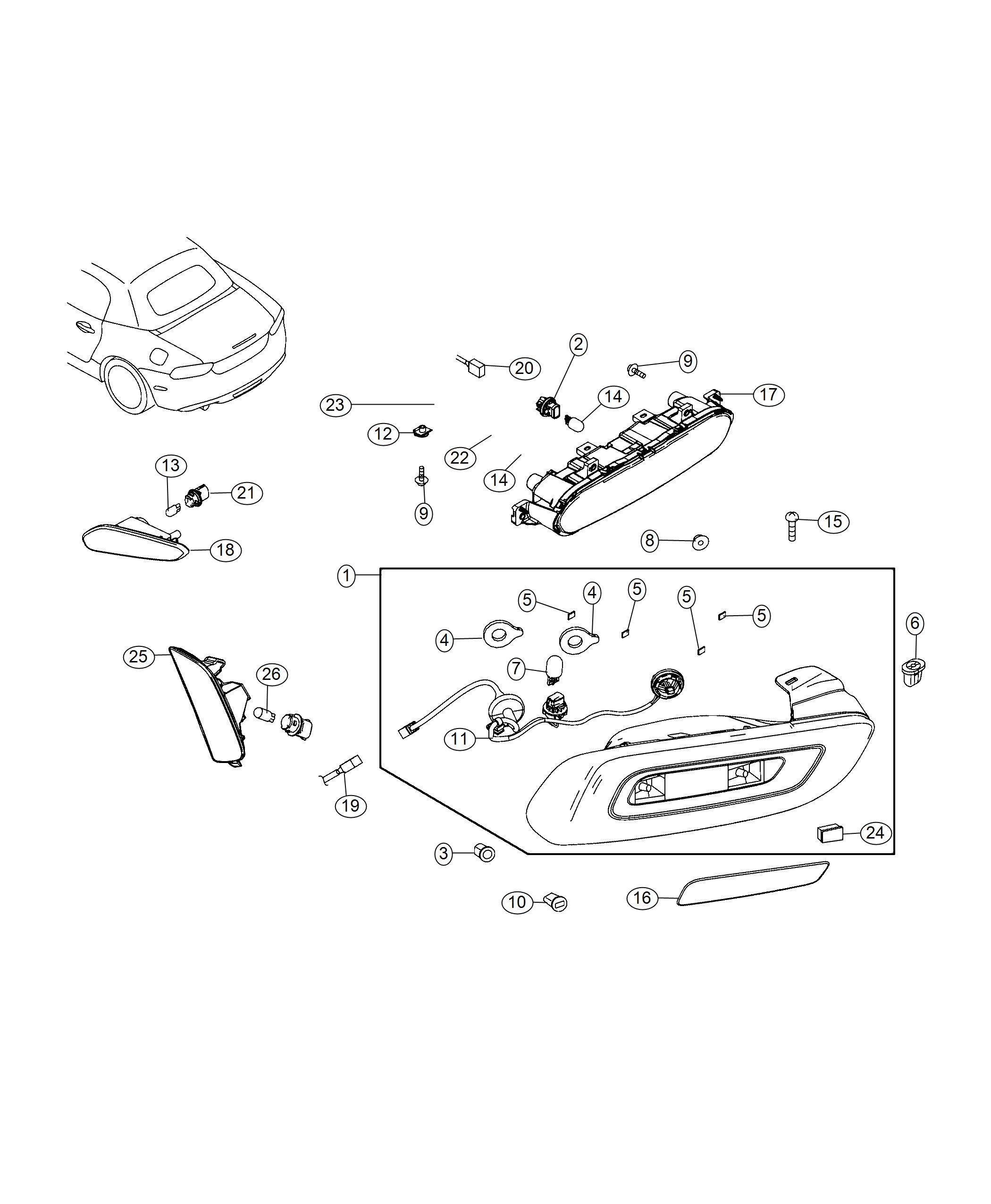 Diagram Lamp, Rear Tail. for your 2000 Chrysler 300  M 