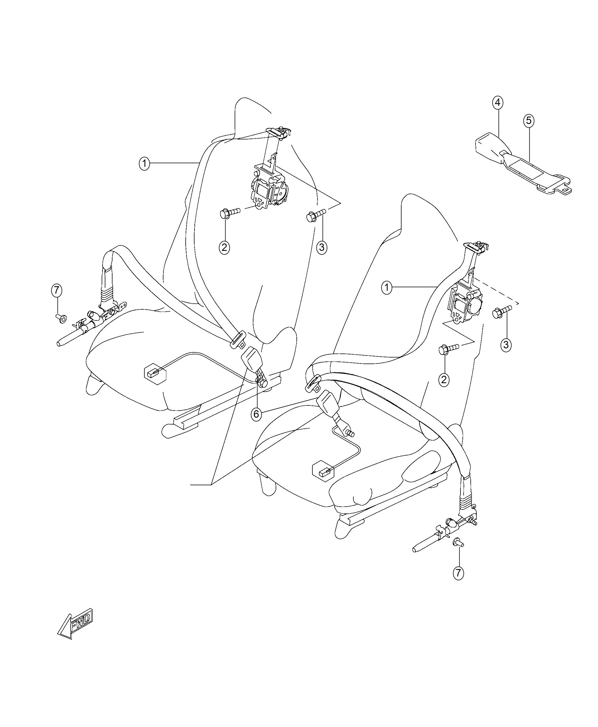 Diagram Seat Belts. for your 2018 Fiat SPIDER   