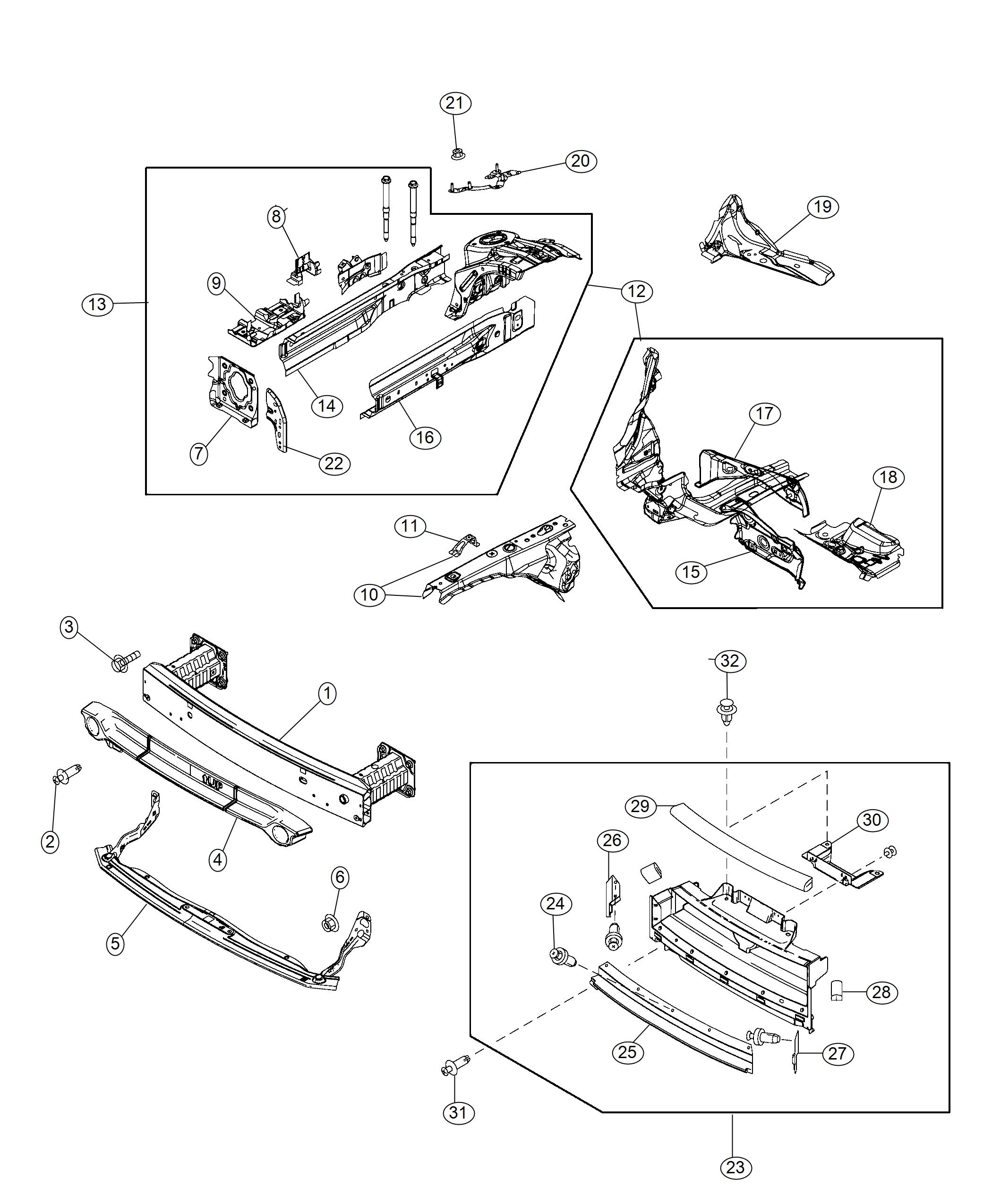 Diagram Frame, Front. for your 2004 Chrysler 300  M 