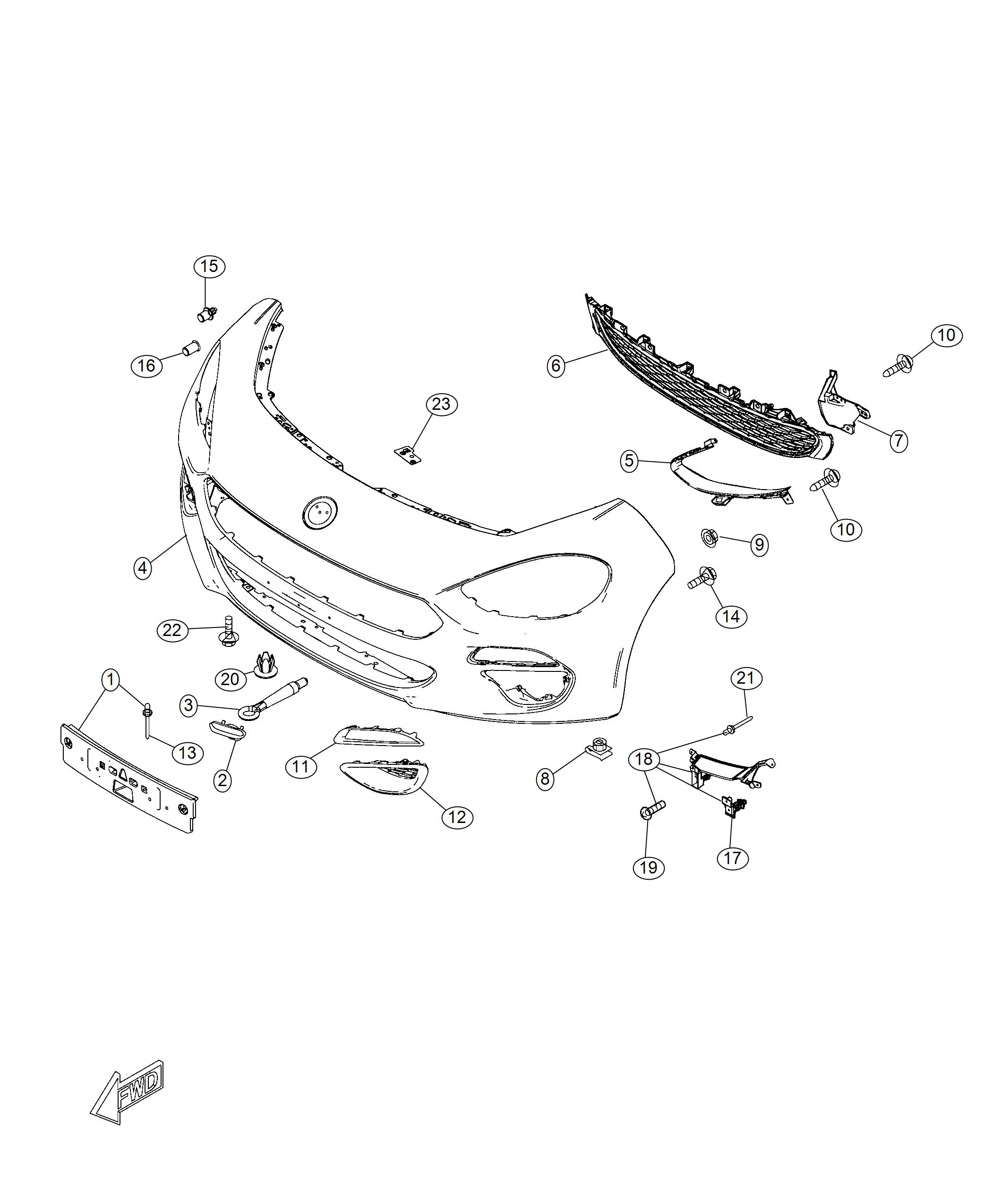 Diagram Fascia, Front. for your 2004 Chrysler 300  M 