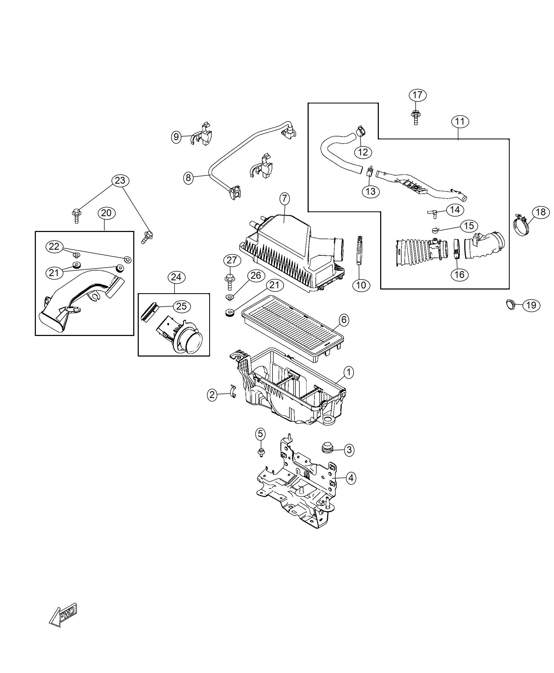 Diagram Air Cleaner. for your 1999 Chrysler 300  M 