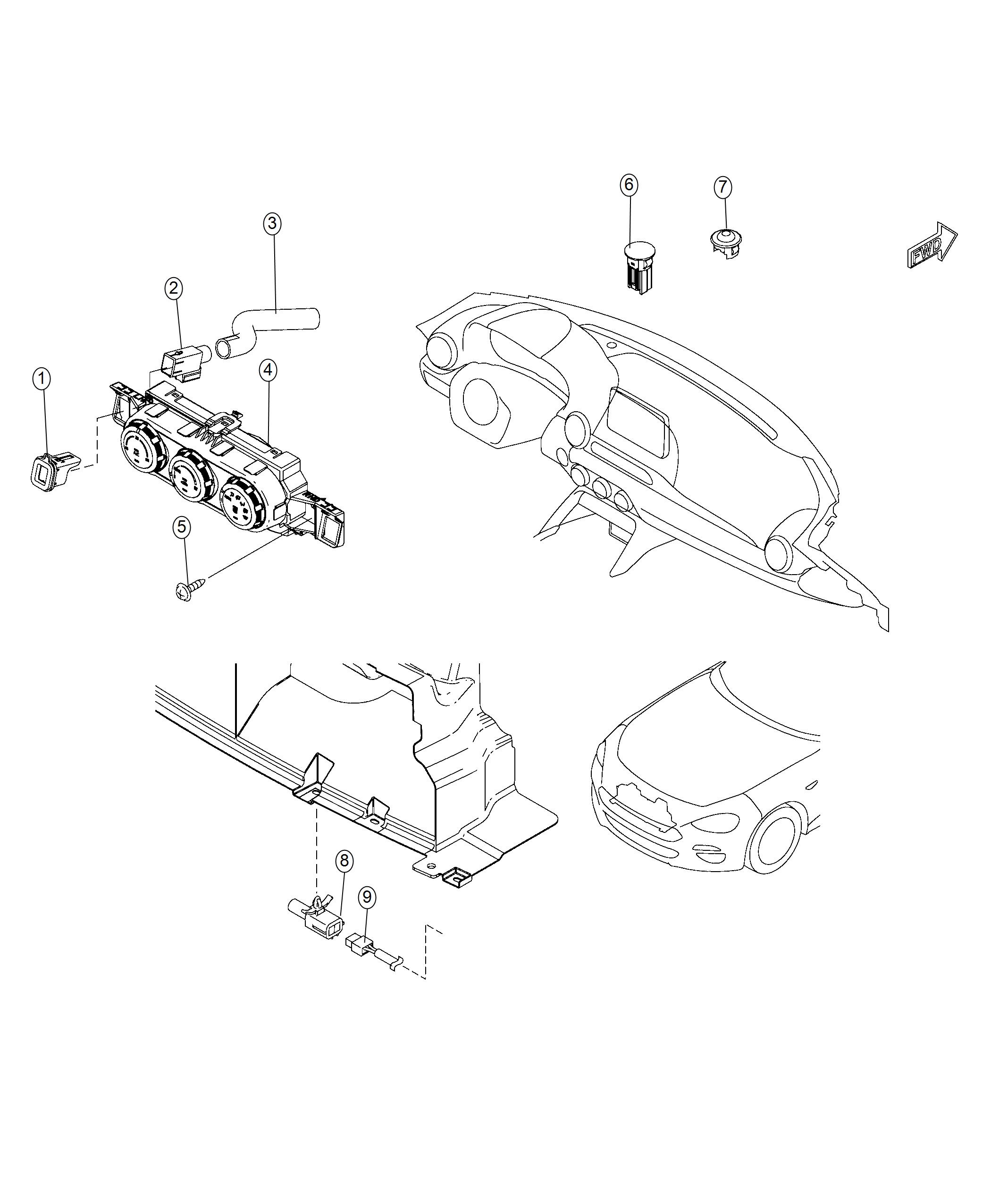 Diagram A/C And Heater Controls. for your Fiat SPIDER  