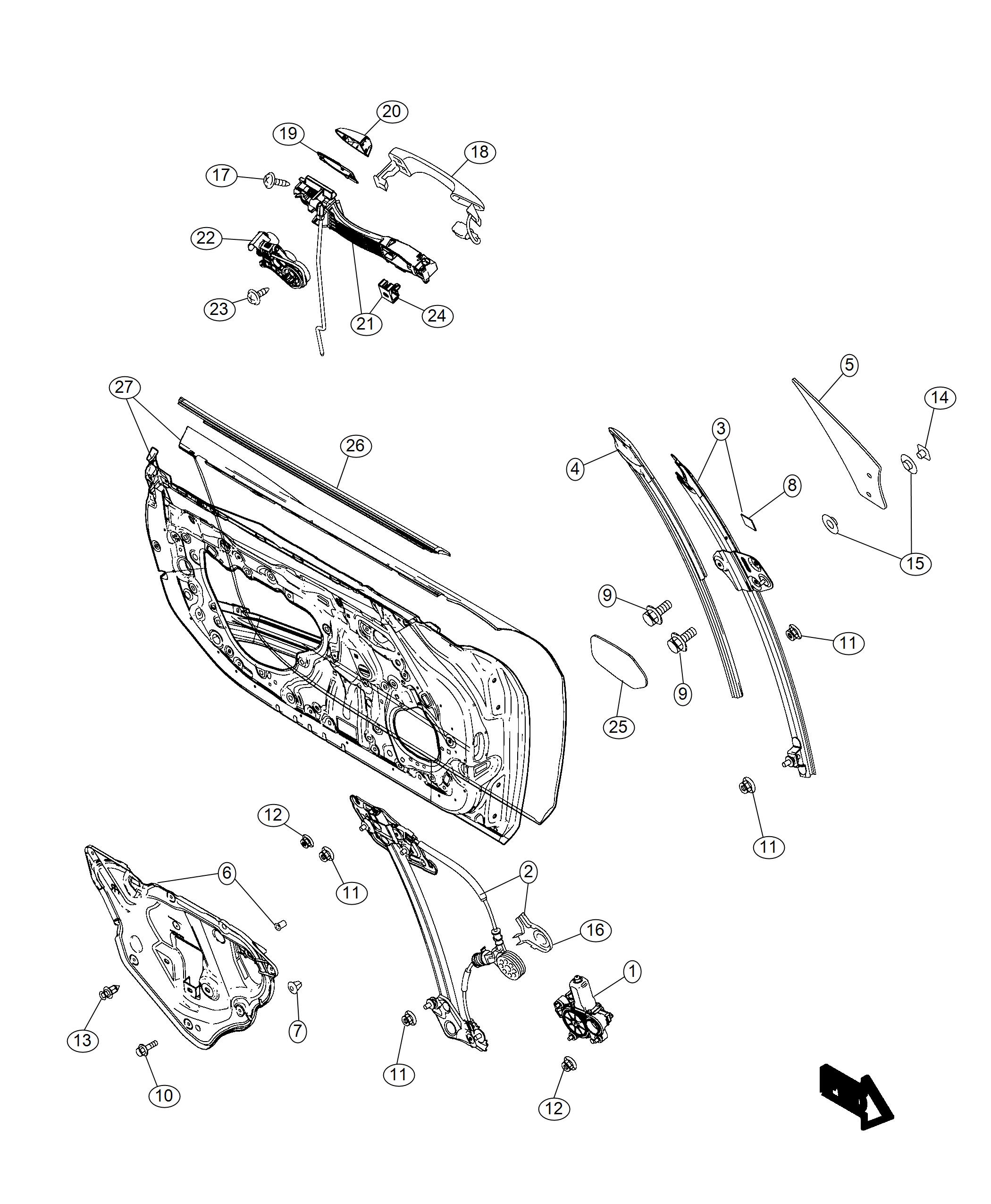 Front Door, Hardware Components. Diagram