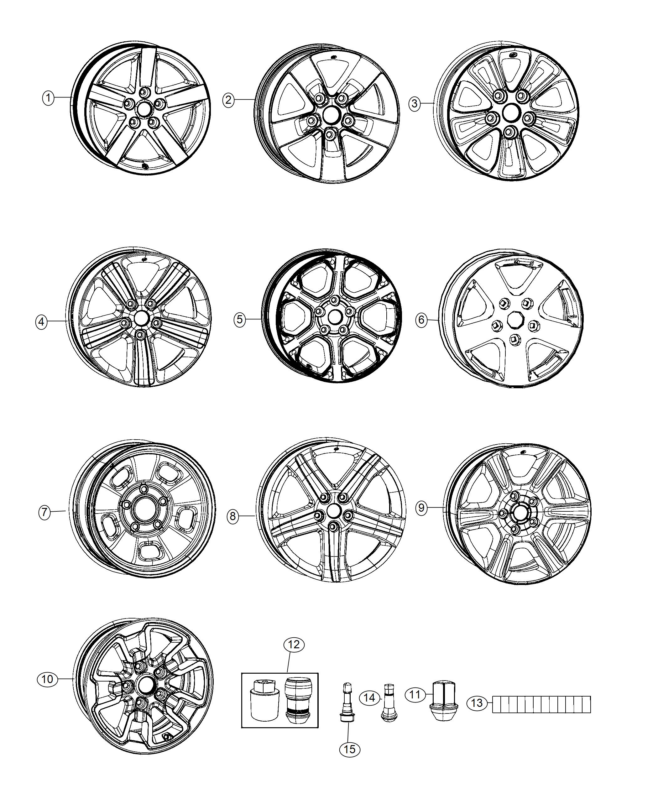 Diagram Wheels and Hardware. for your 2012 Dodge Charger   