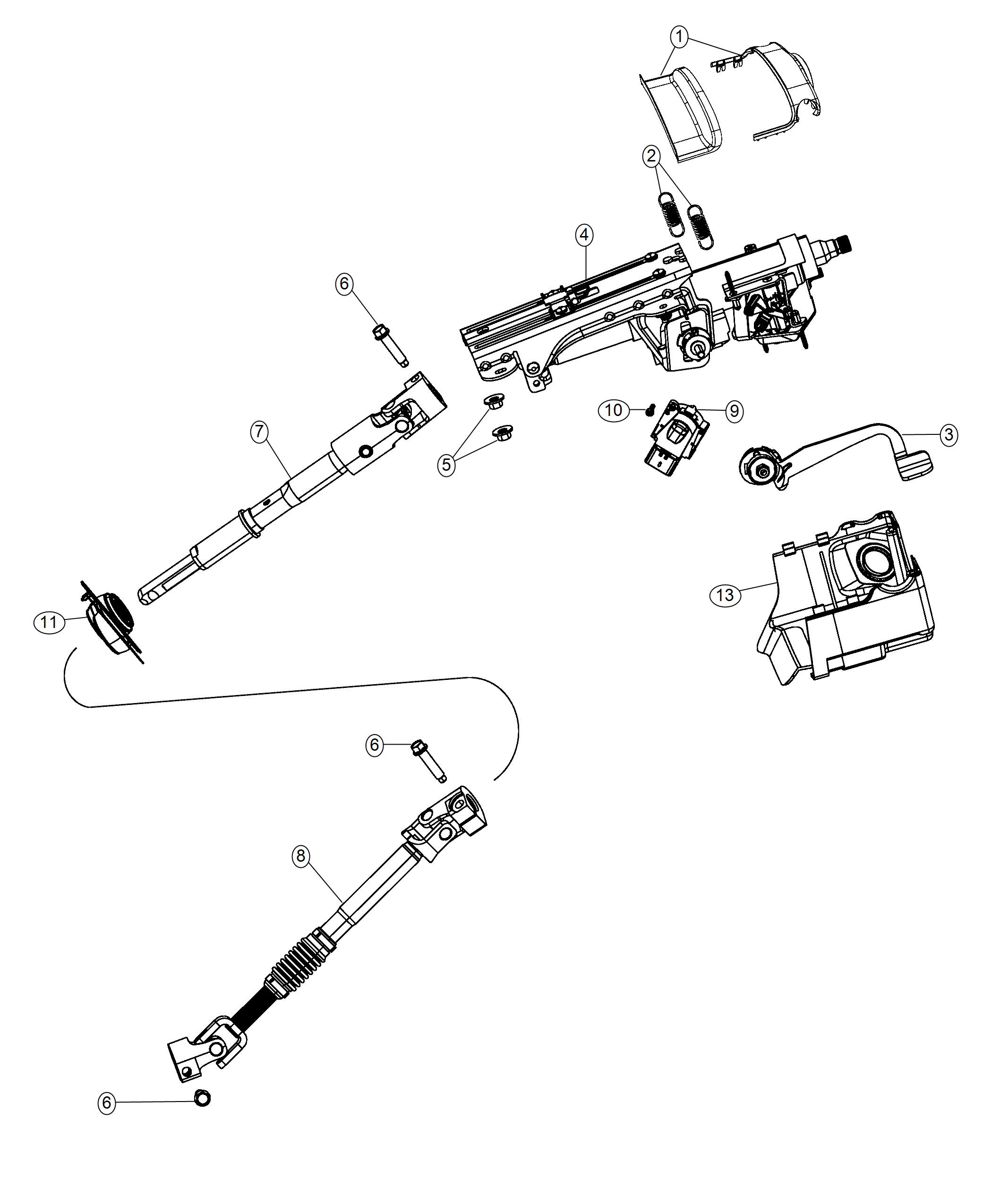 Diagram Steering Column. for your 2008 Jeep Wrangler   