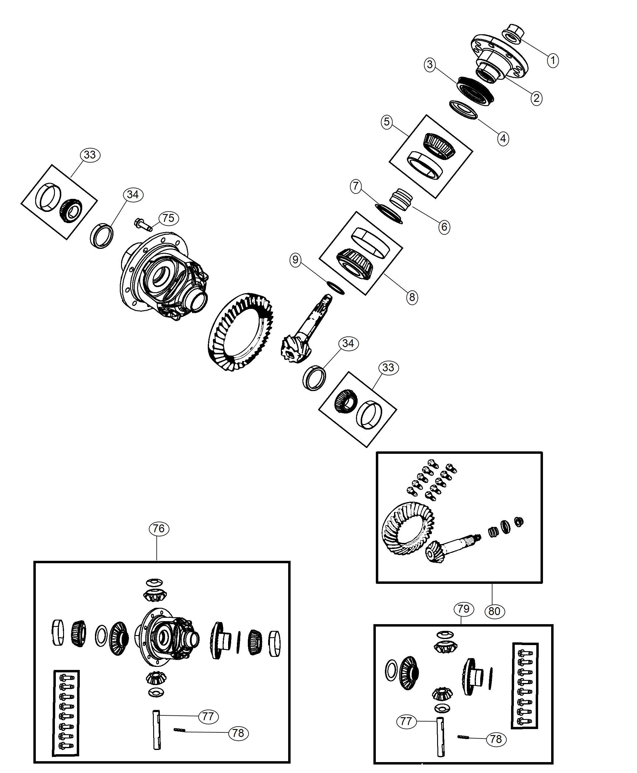 Diagram Differential Assembly. for your 2018 Jeep Wrangler   