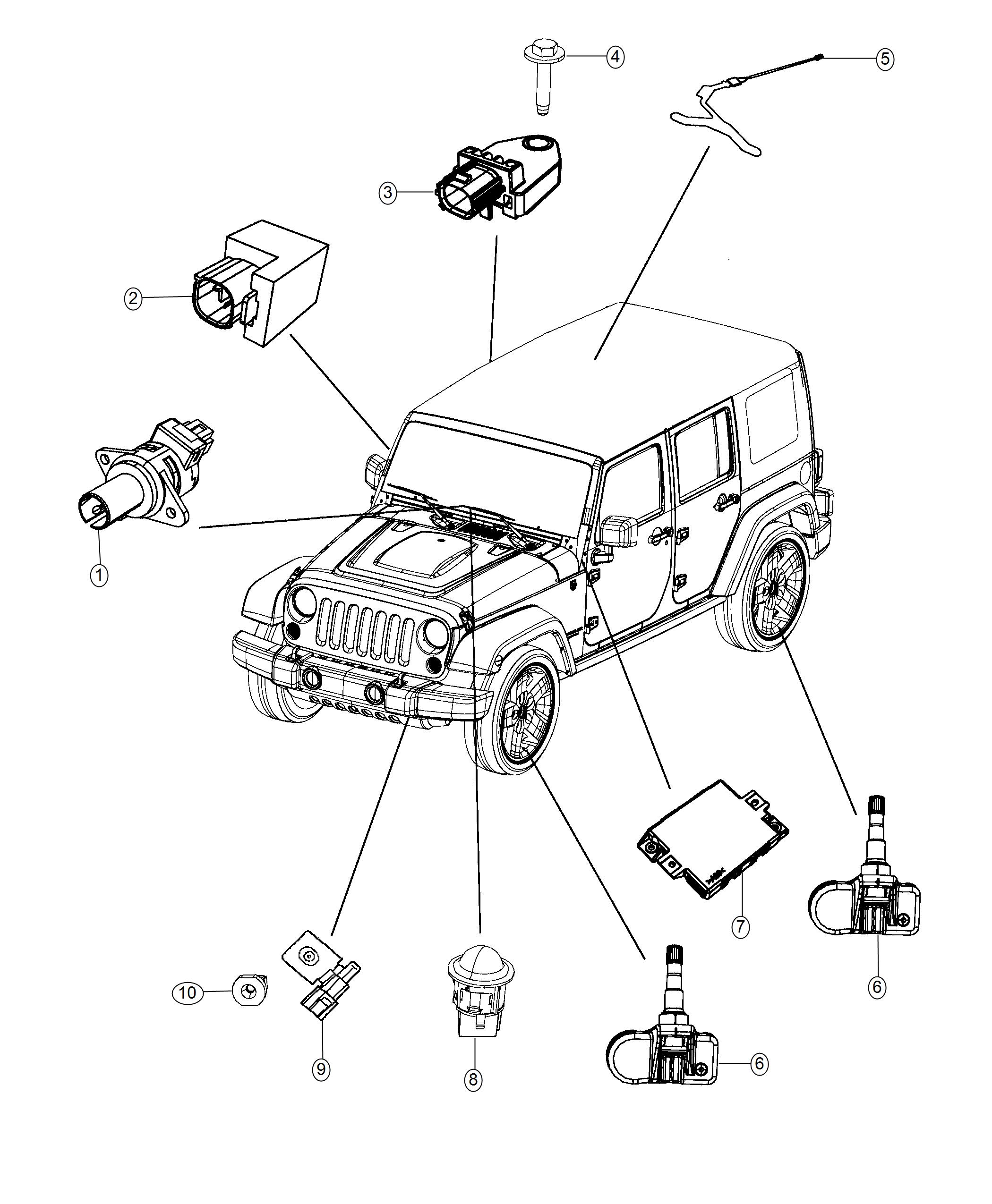 Diagram Sensors, Body. for your Jeep