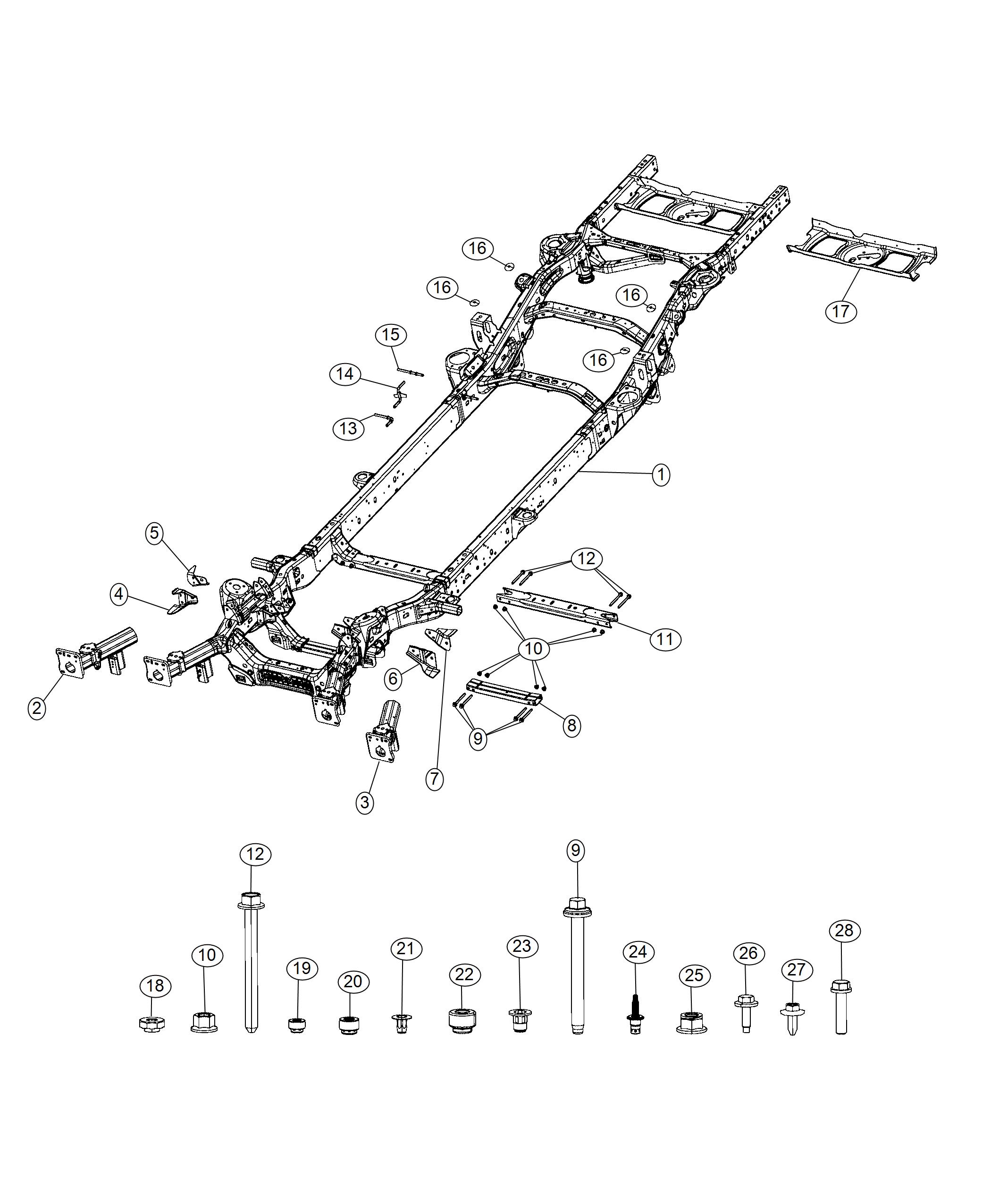 Diagram Frame Complete. for your 2001 Chrysler 300  M 