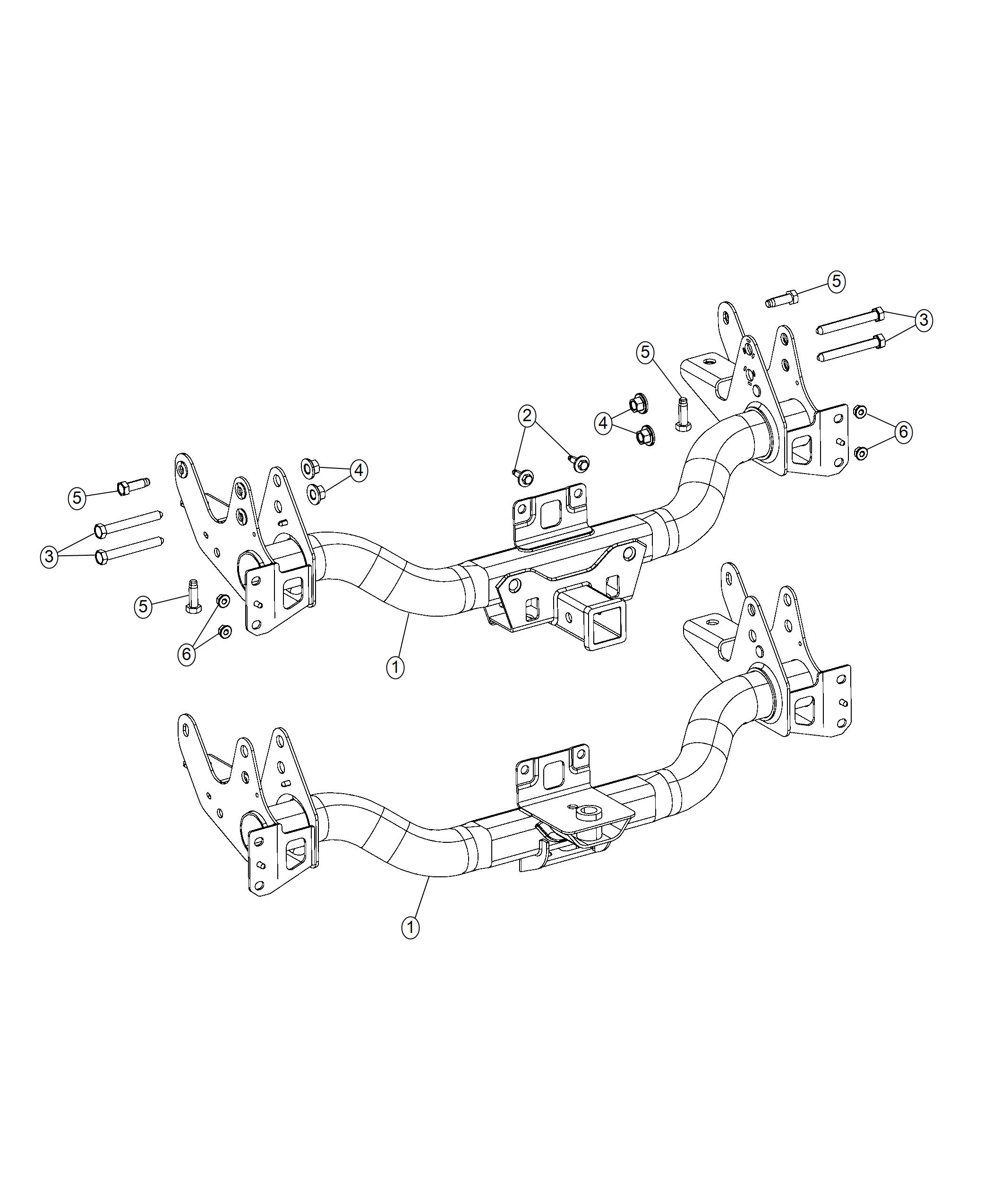 Diagram Tow Hook And Hitch, Rear. for your Ram 1500  