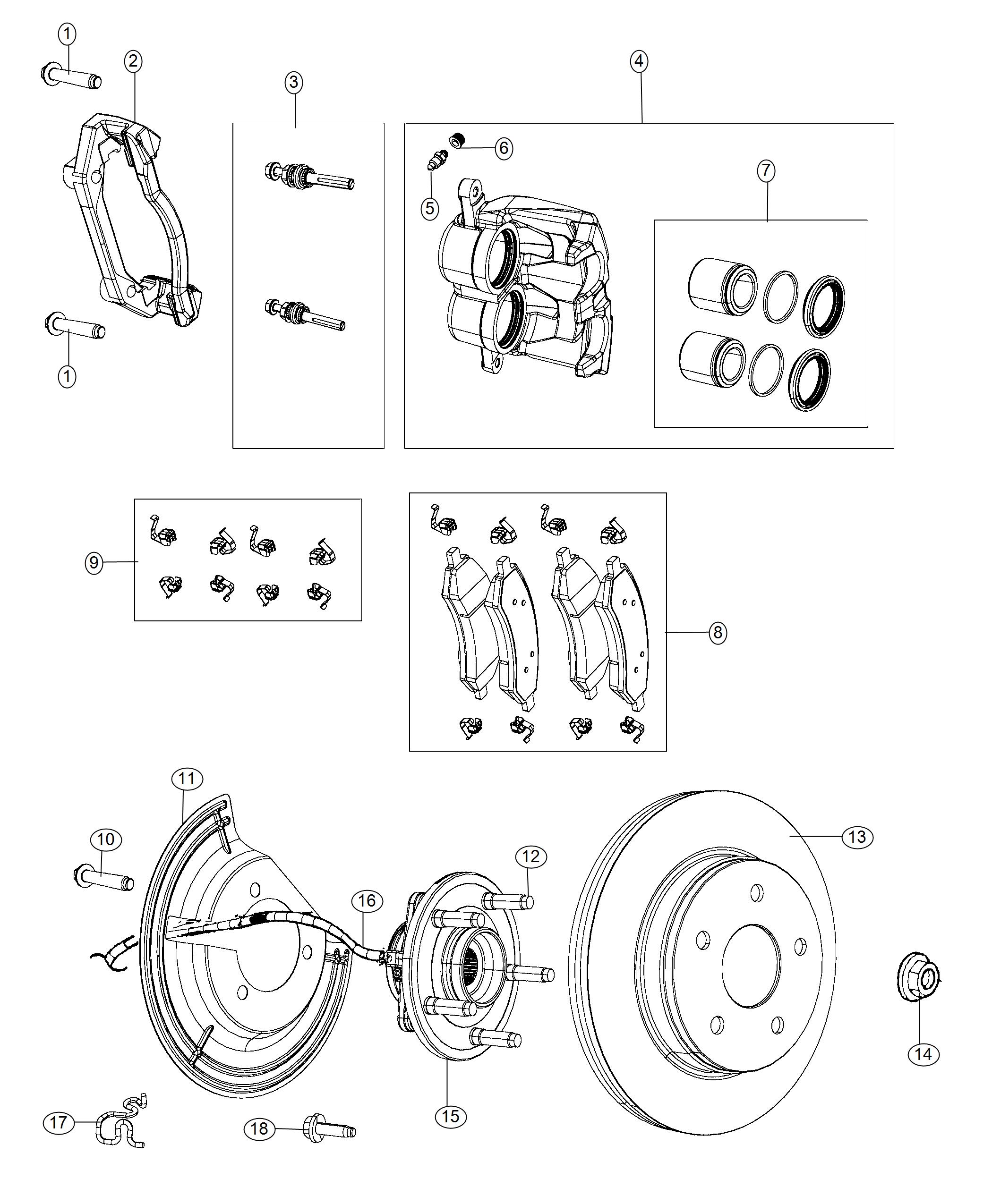 Diagram Brakes, Front. for your 2001 Chrysler 300  M 