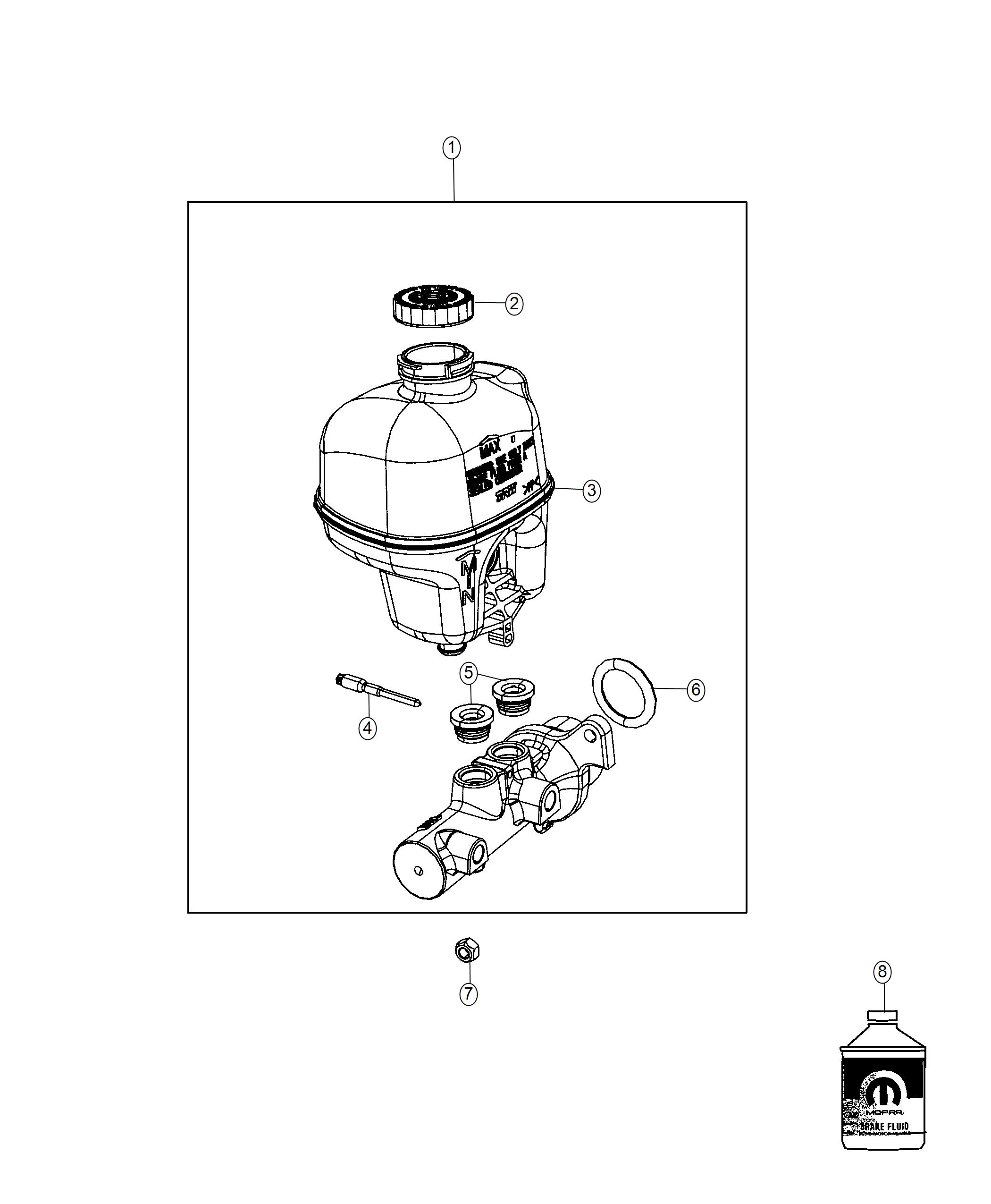 Master Cylinder, Brake. Diagram