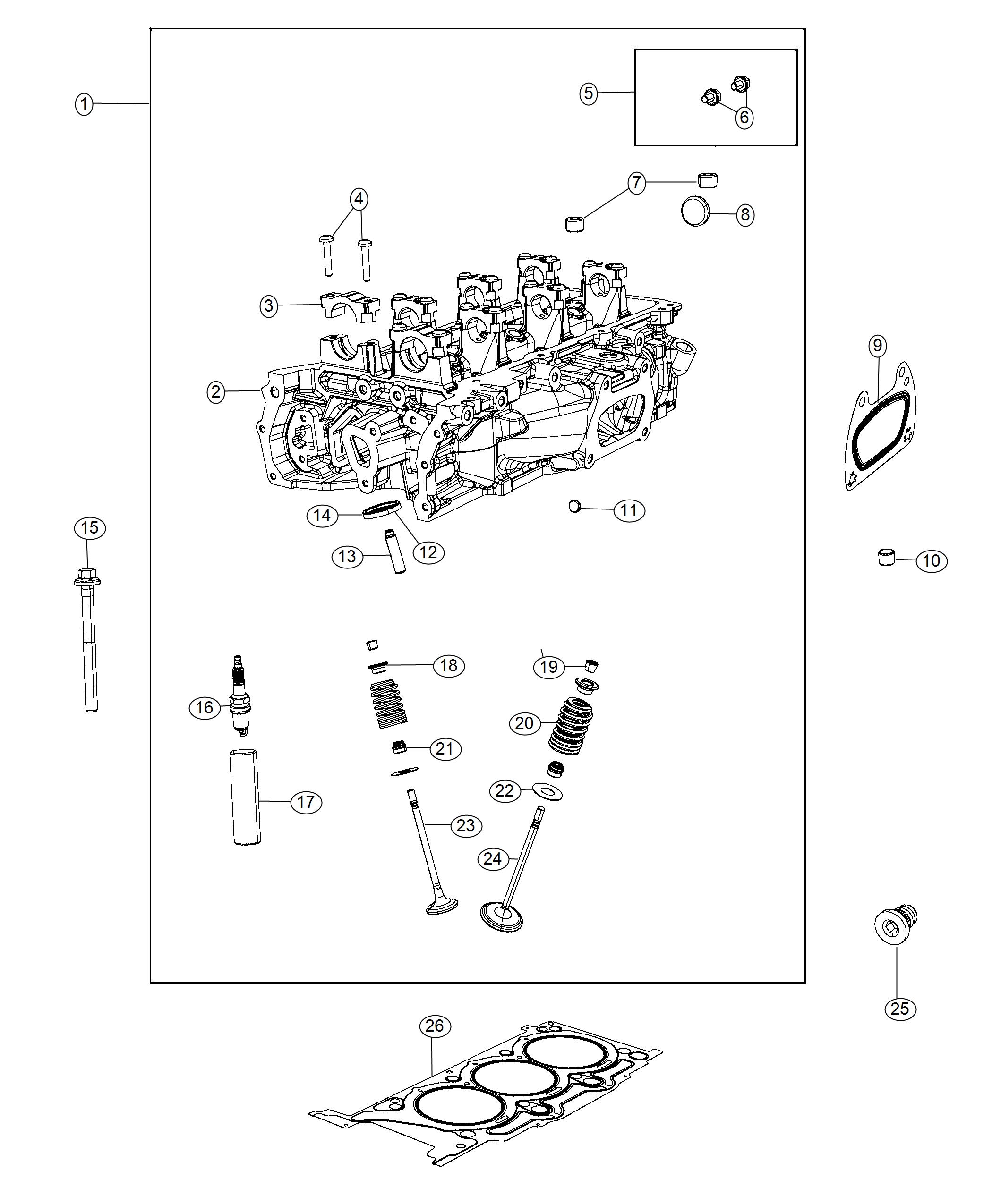 Diagram Cylinder Heads 3.6L. for your 2003 Chrysler 300  M 