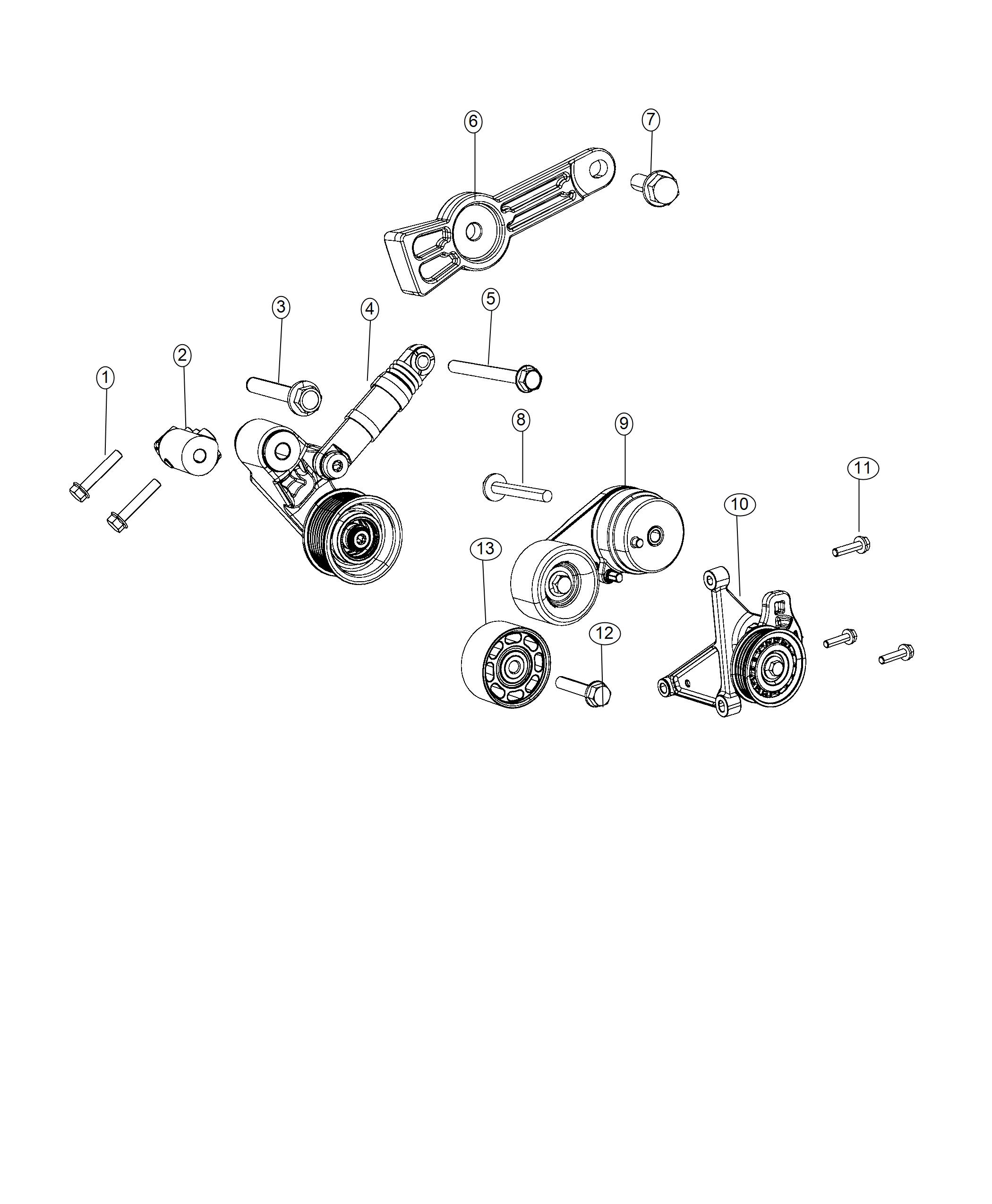 Diagram Pulleys And Related Parts. for your Ram 1500  