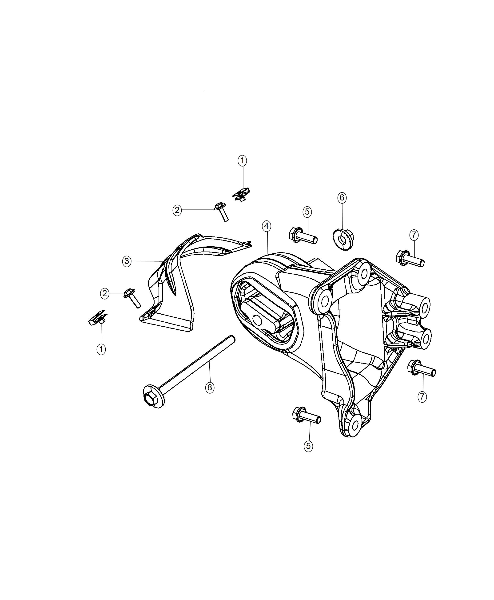 Diagram Engine Mounting Left Side 3.6L. for your 1999 Chrysler 300  M 