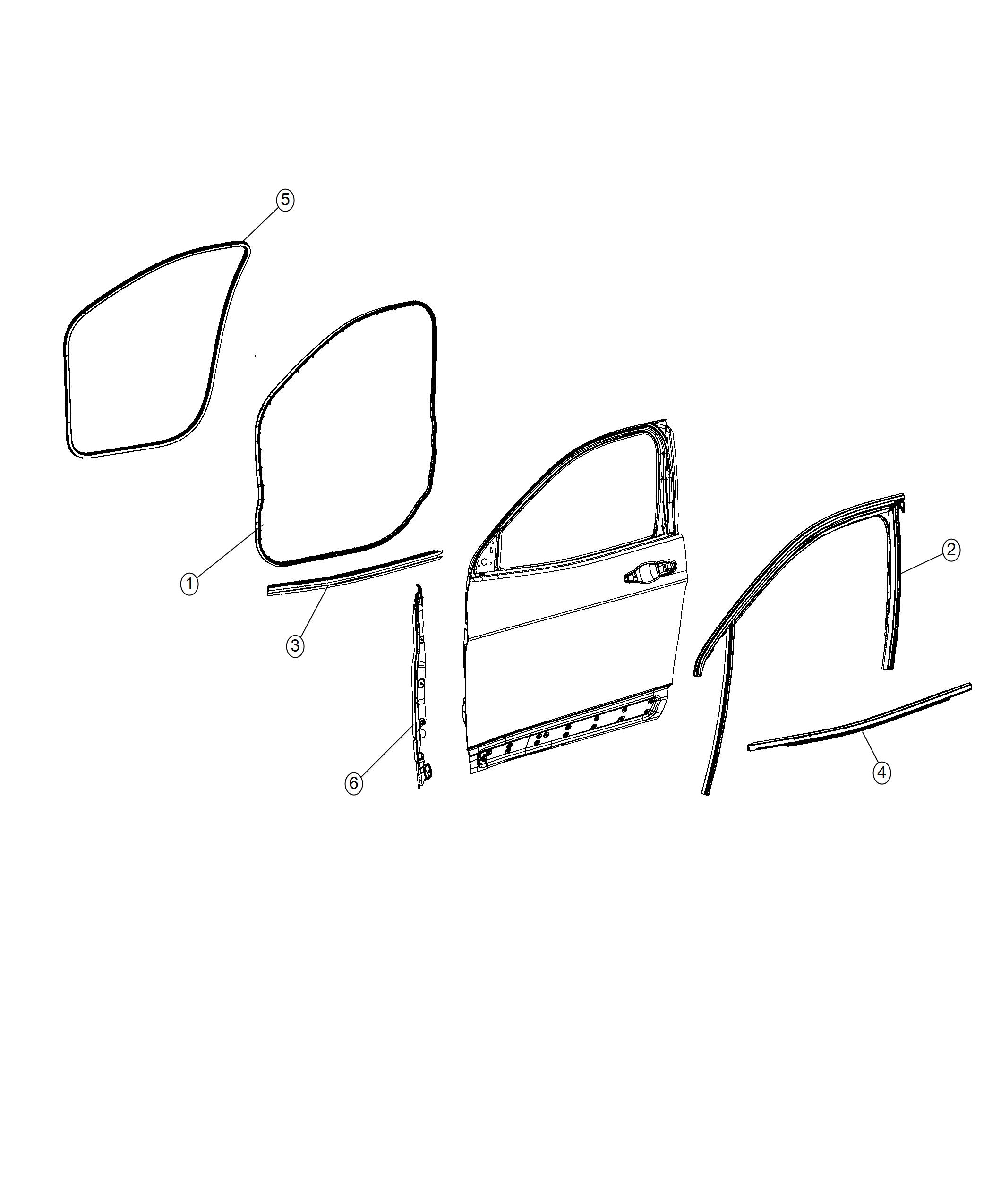 Weatherstrips, Front Door. Diagram