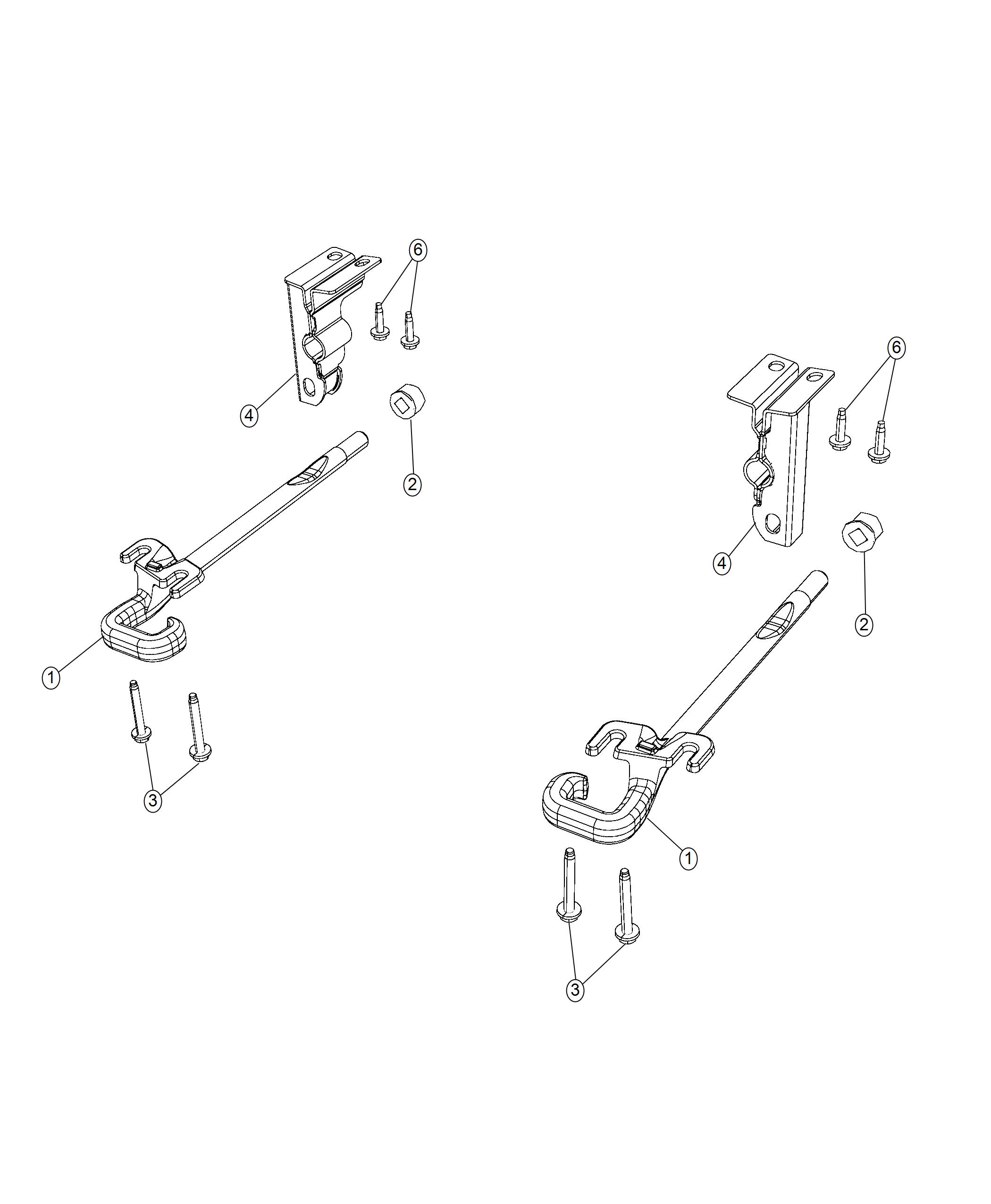 Diagram Tow Hooks, Front. for your Jeep Cherokee  