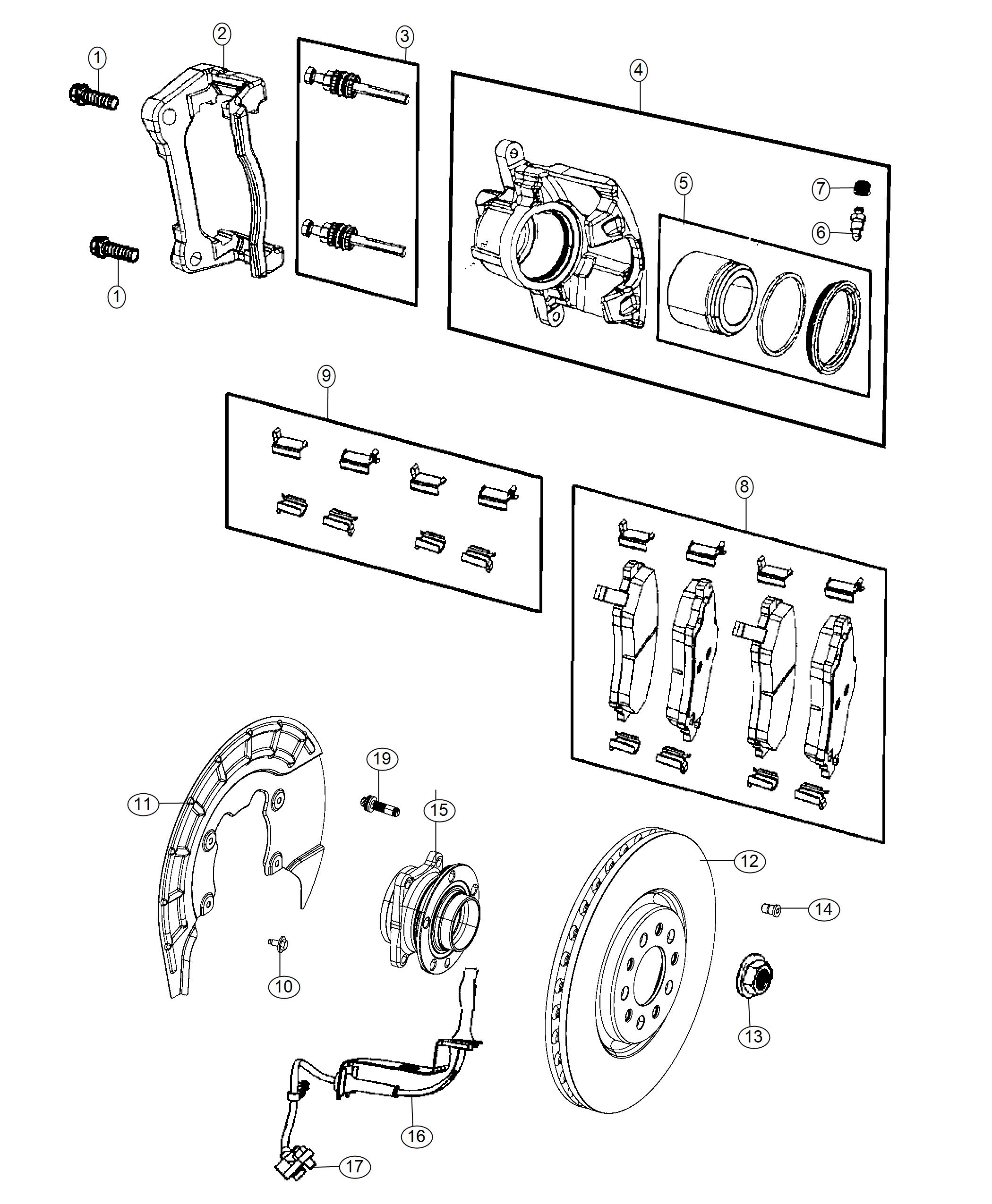 Diagram Brakes, Front. for your Chrysler 300  M