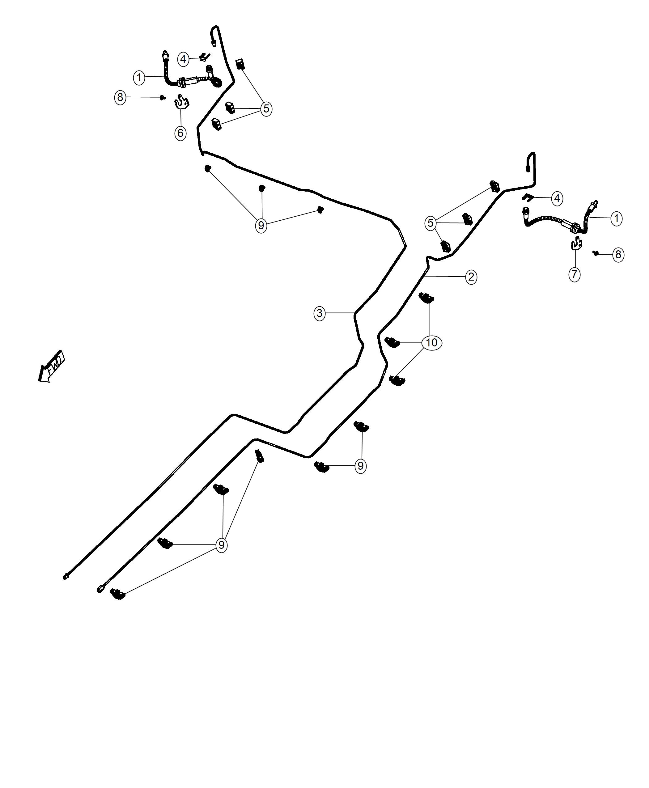 Diagram Brake Tubes and Hoses. for your Chrysler 300  M