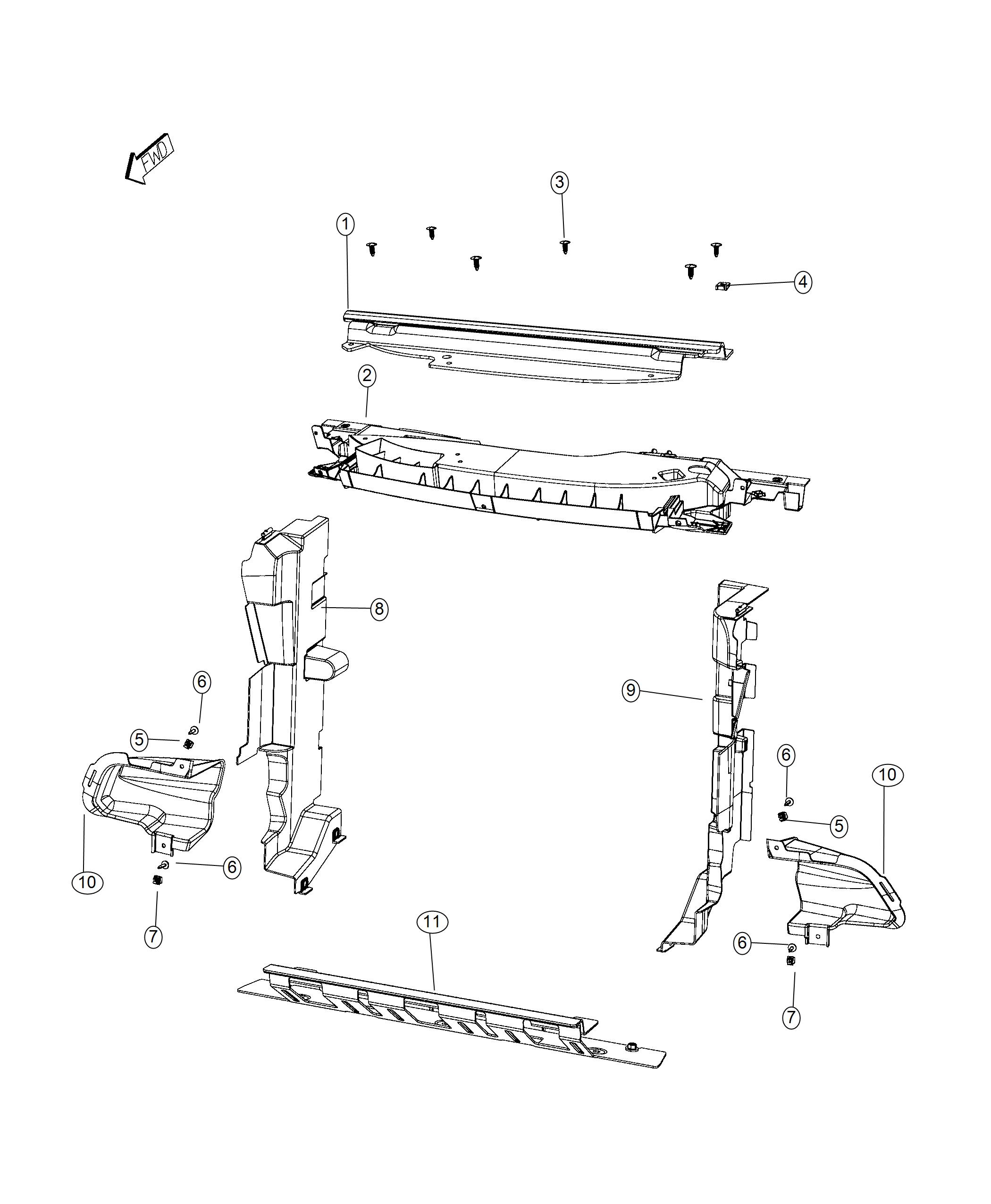 68437118AA - FCA Seal. Radiator upper. Baffles, shields | Chrysler Jeep ...