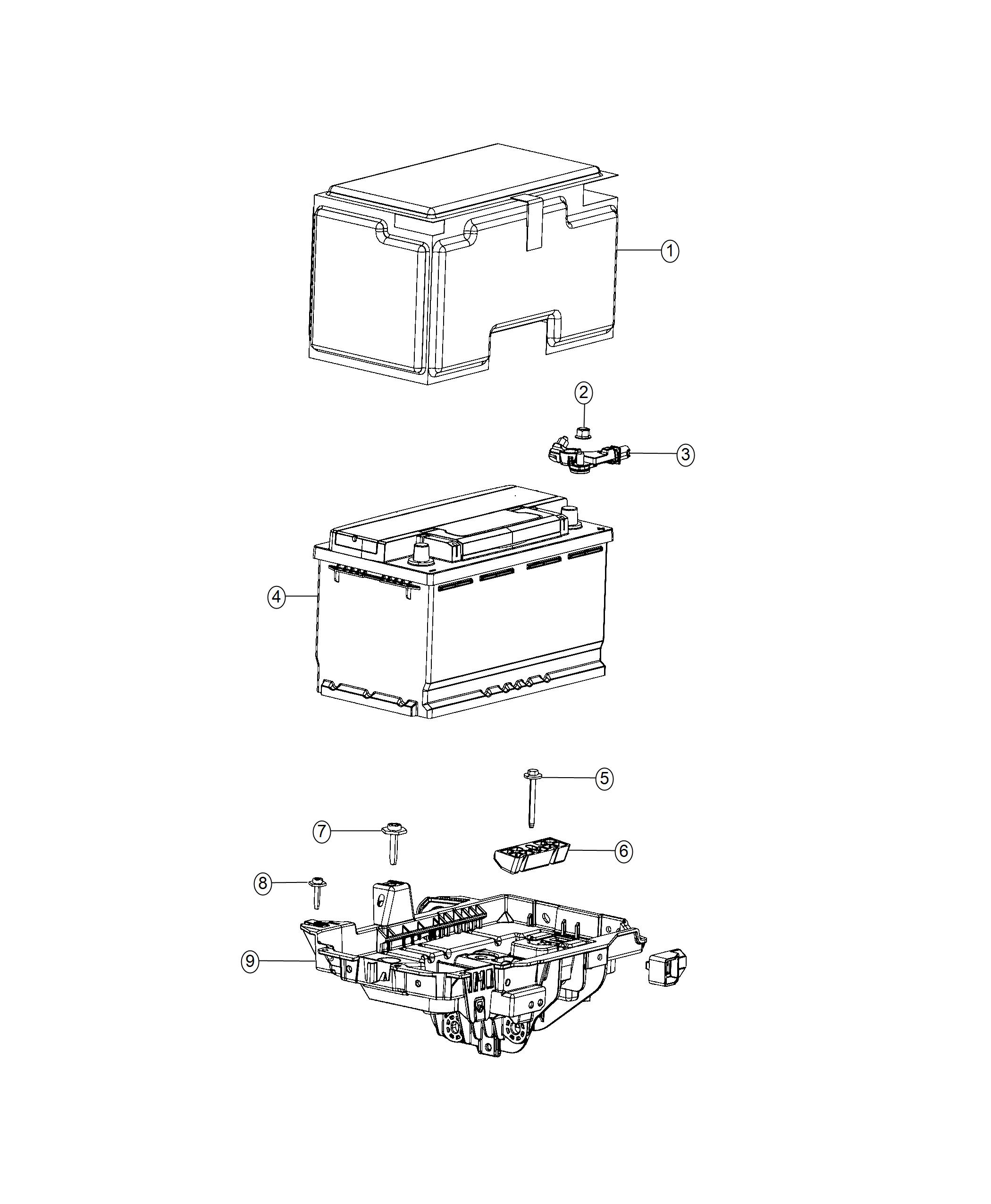 Diagram Battery, Tray and Support. for your Chrysler 300  M