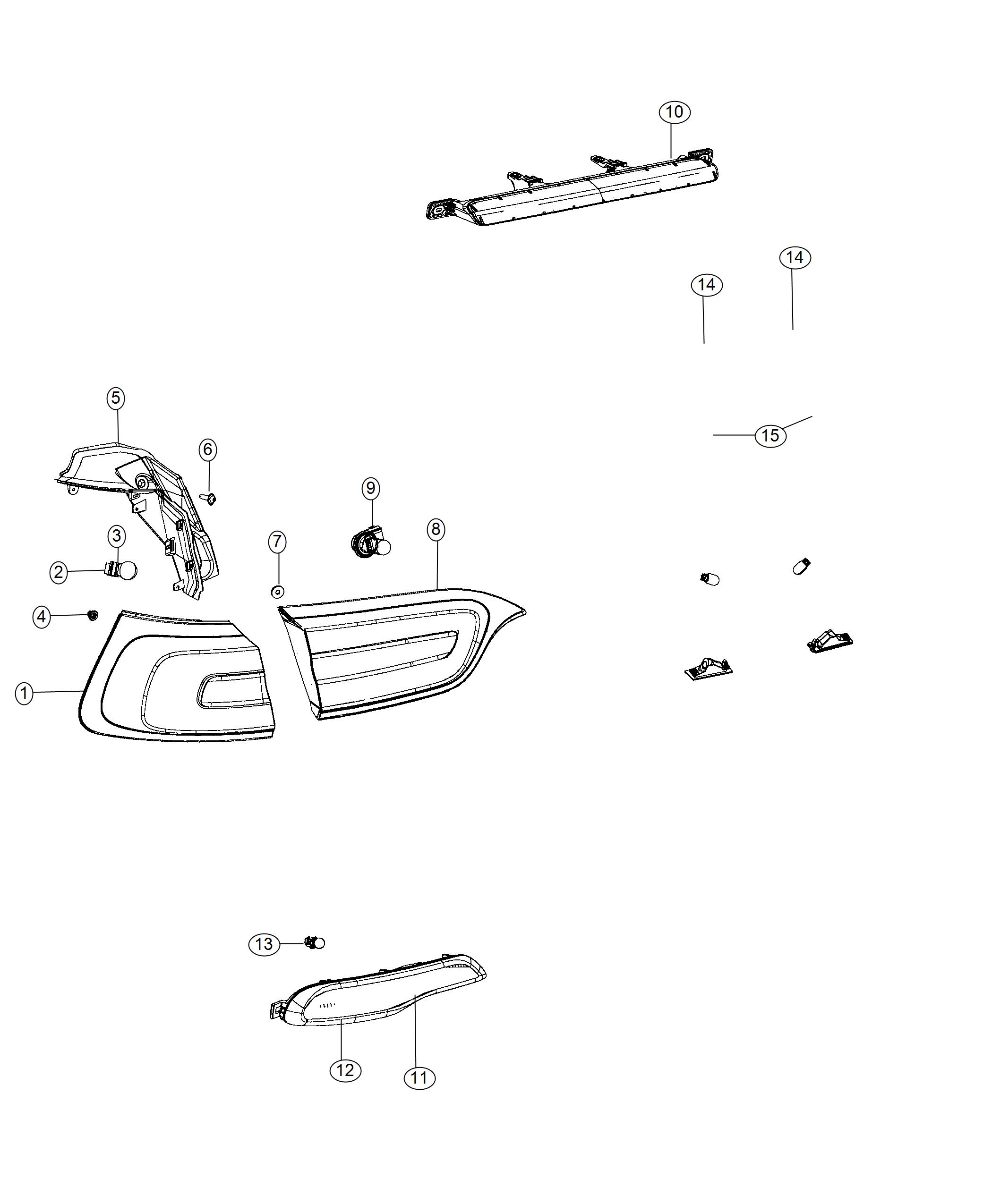 Diagram Lamps, Rear. for your 1999 Chrysler 300  M 