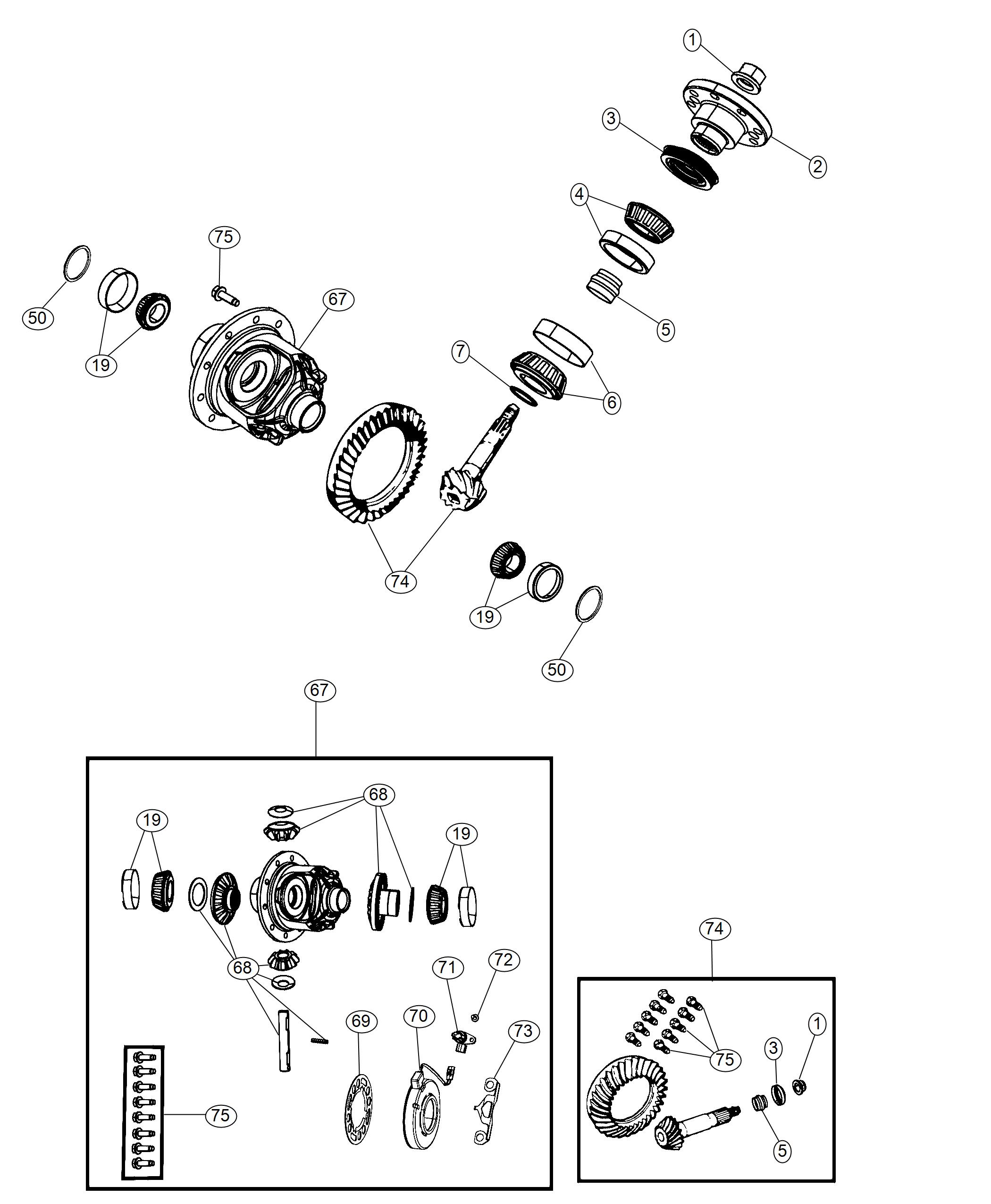 Diagram Differential Assembly. for your 2014 Dodge Journey  R/T 