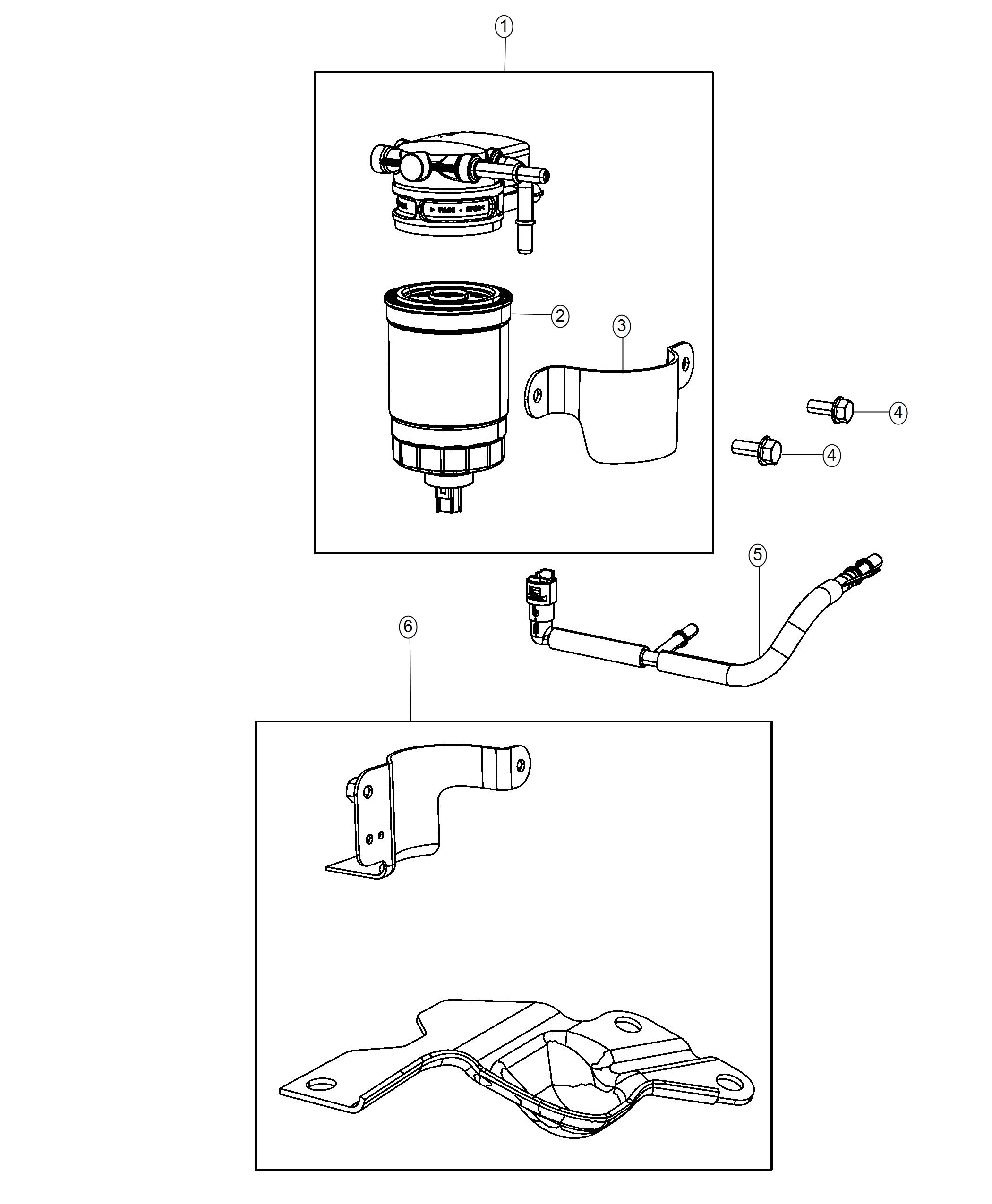 Diagram Fuel Filter and Water Separator. for your 2013 Jeep Wrangler 3.6L V6 A/T 4X4 SAHARA 