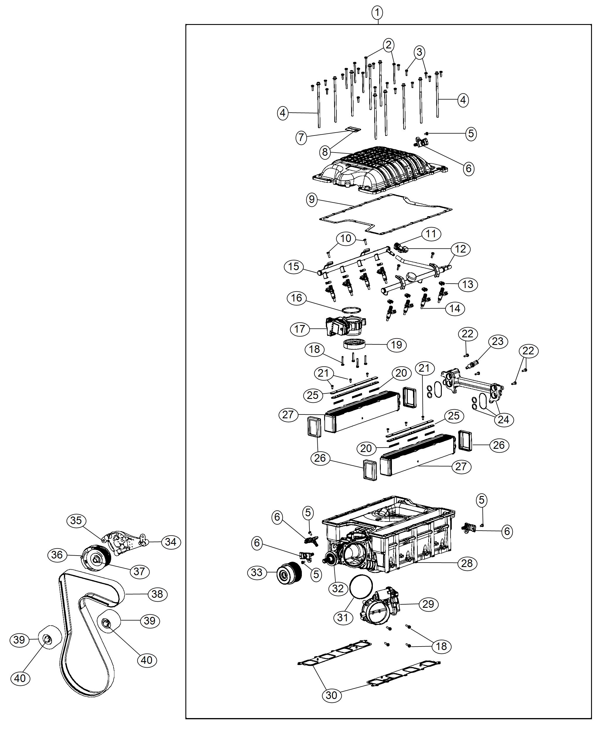 Diagram Supercharger 6.2L. for your 2008 Dodge Charger   