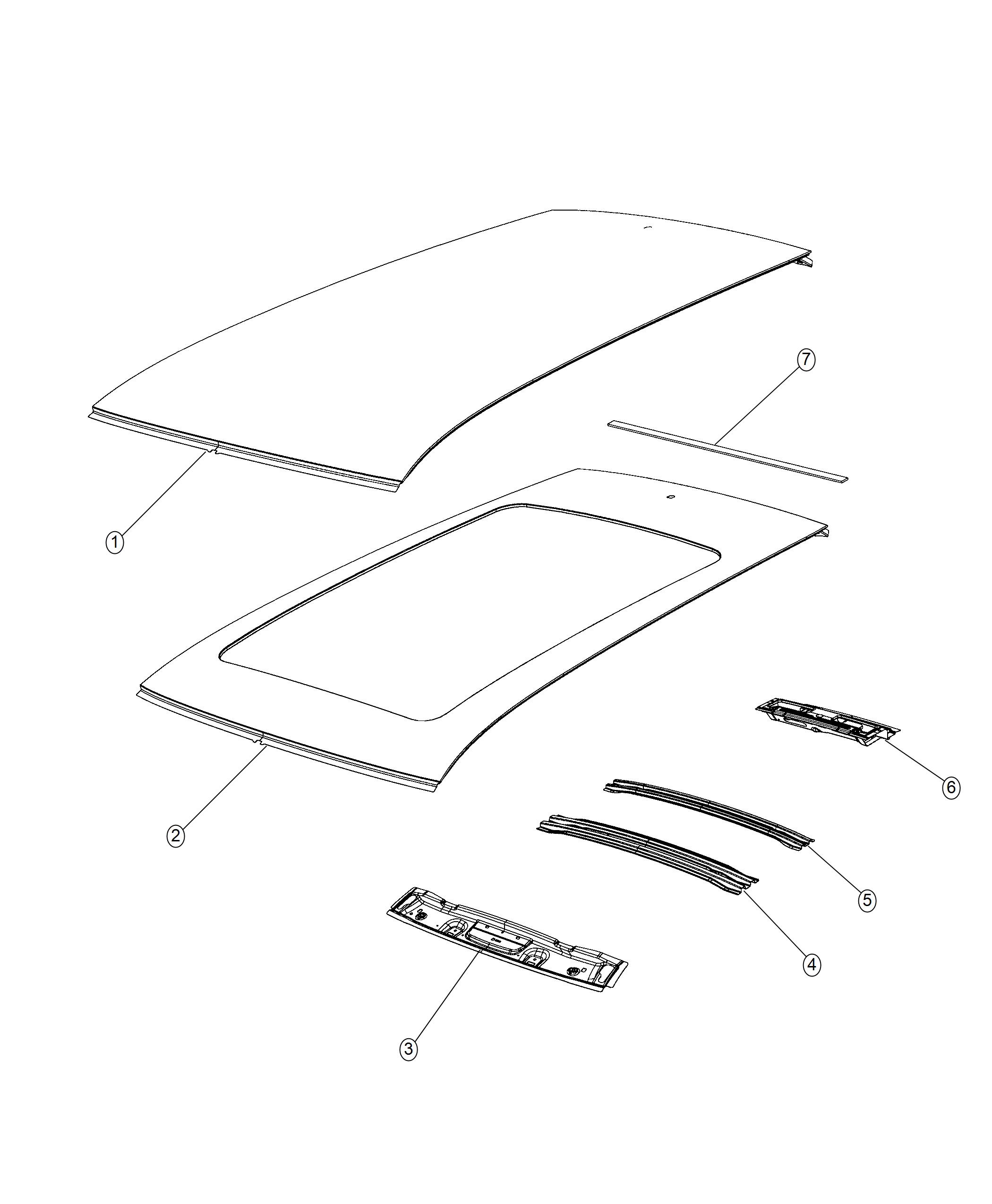 Diagram Roof Panel. for your Jeep Cherokee  