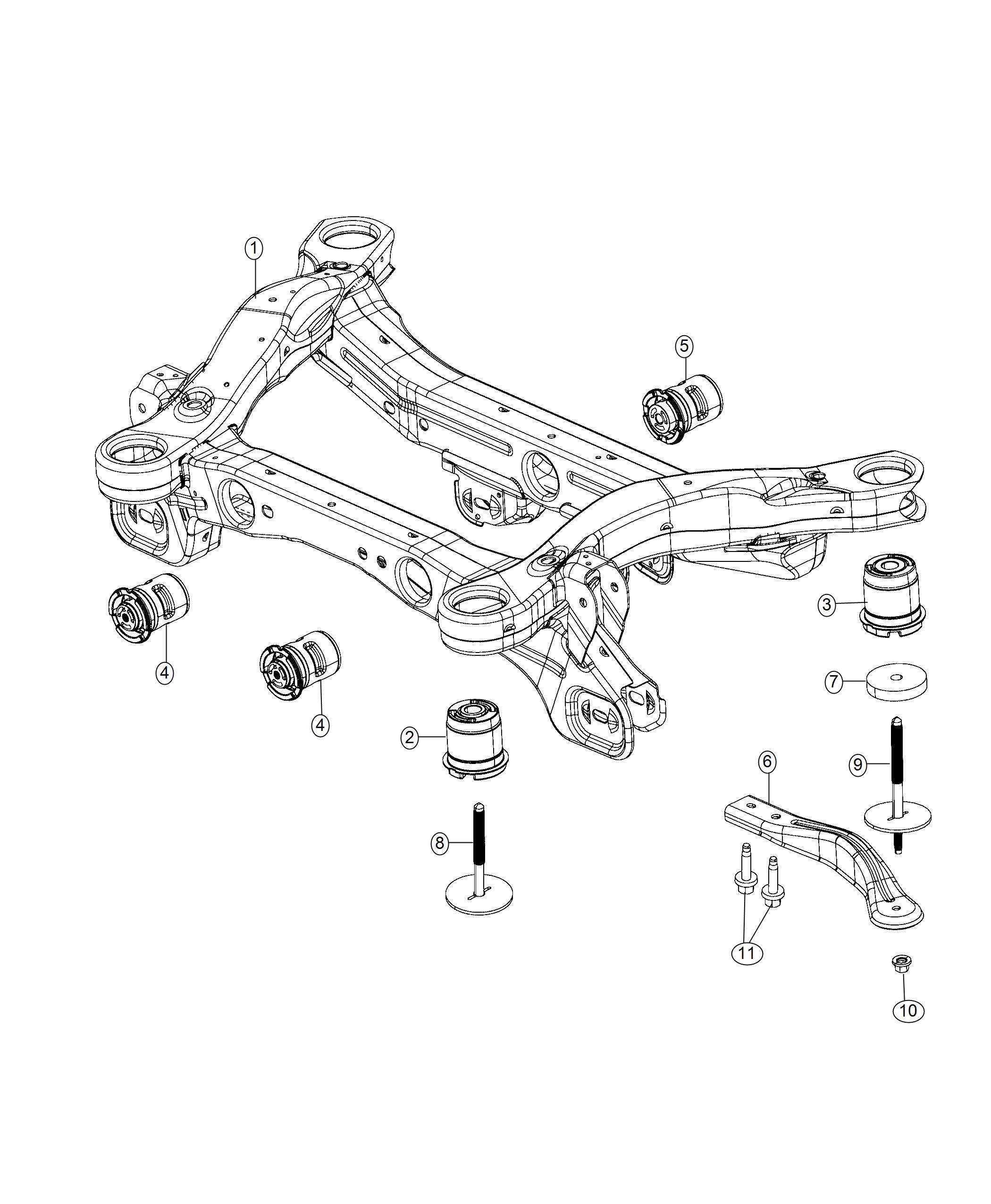 Diagram Cradle, Rear Suspension. for your Jeep Cherokee  