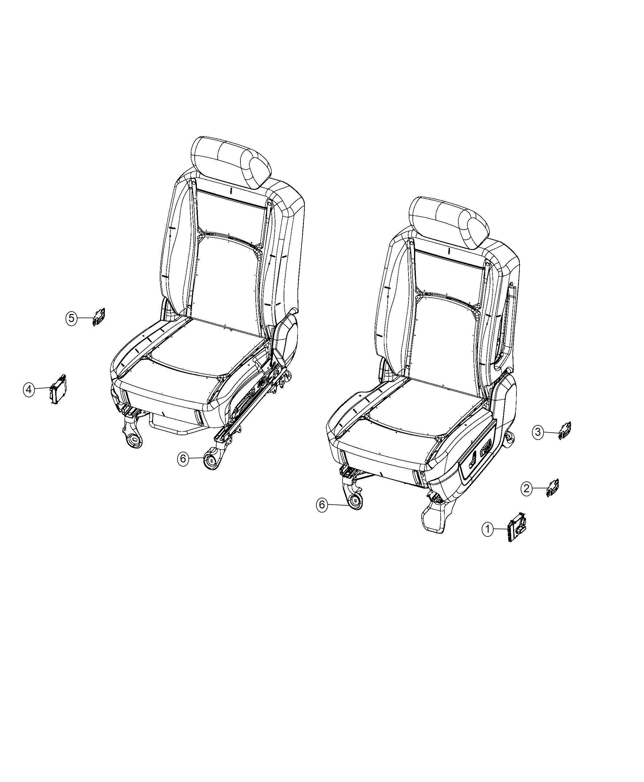 Switches, Front Power Seat. Diagram