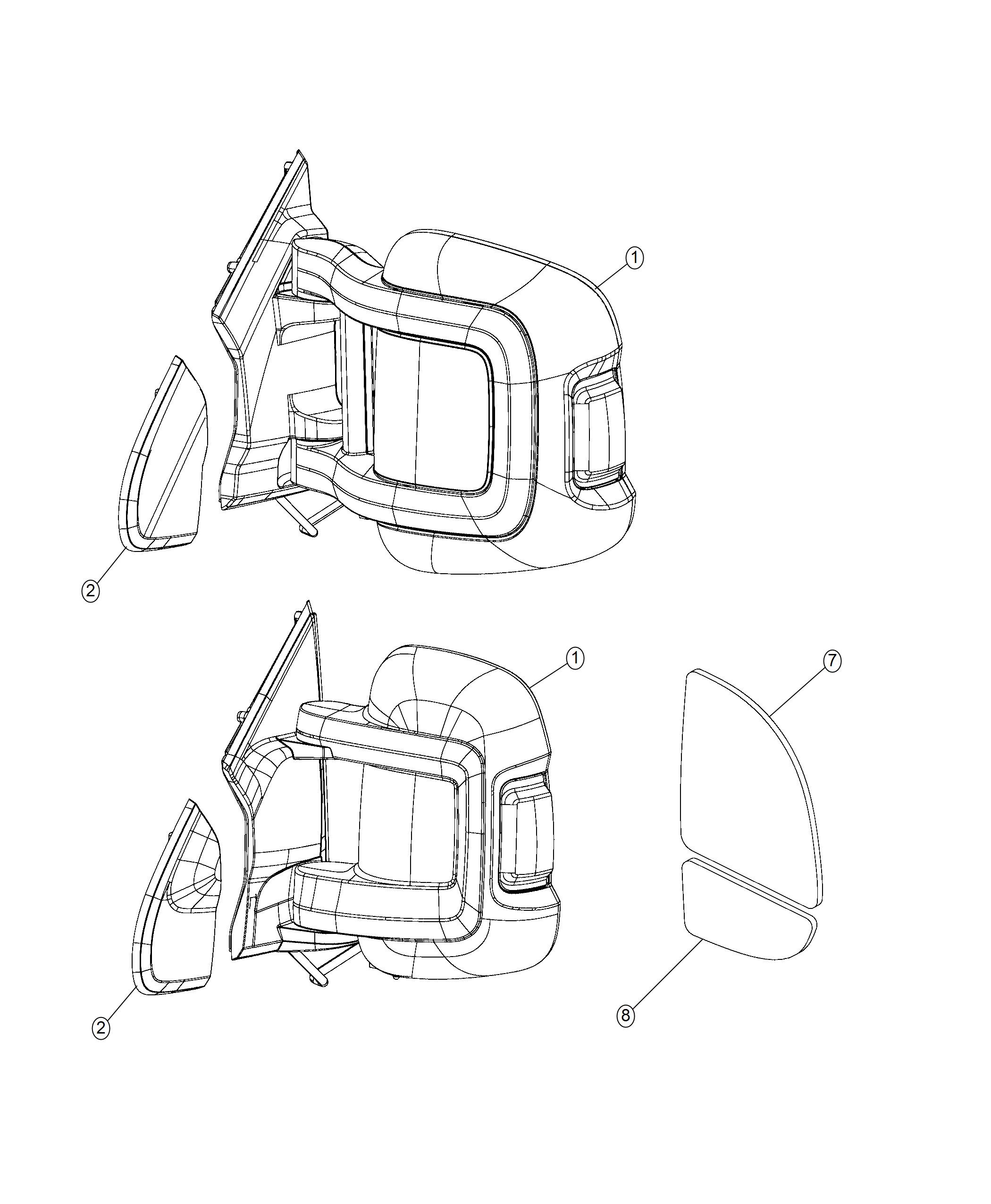 Diagram Exterior Mirror. for your 2016 Ram ProMaster   