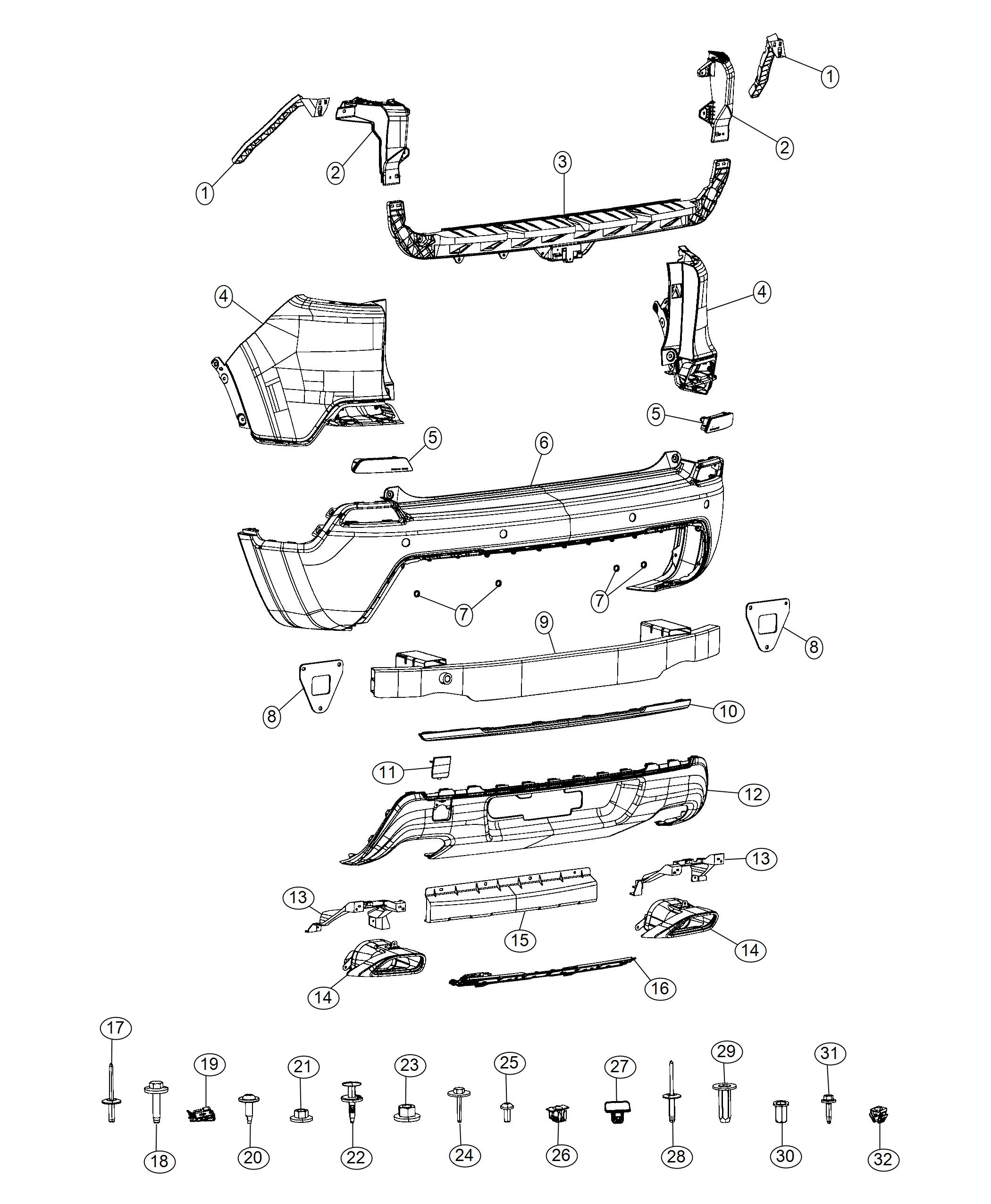 Diagram Rear Fascia. for your 2022 Ram 3500   