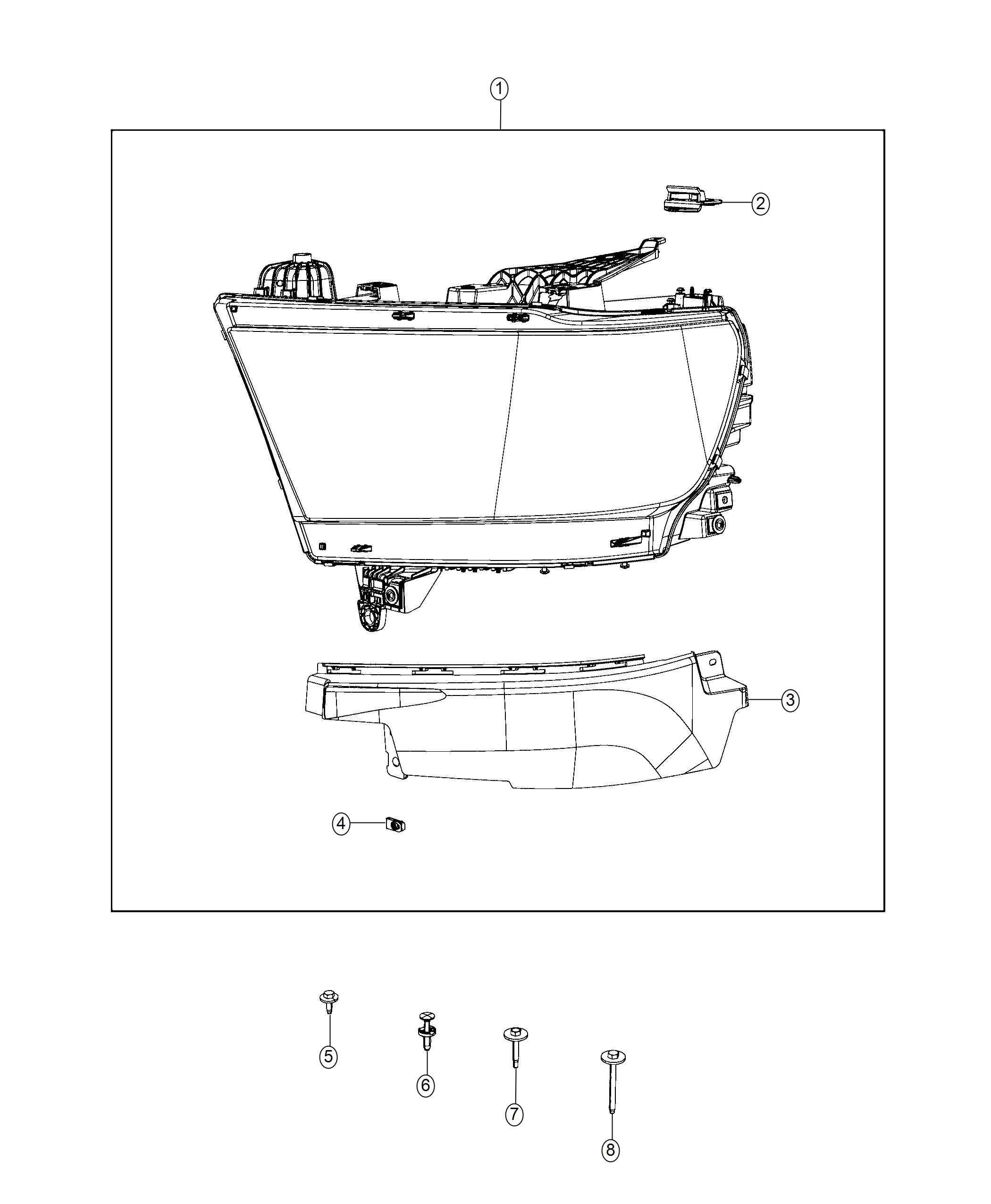 Diagram Lighting, Front Headlamp. for your Ram