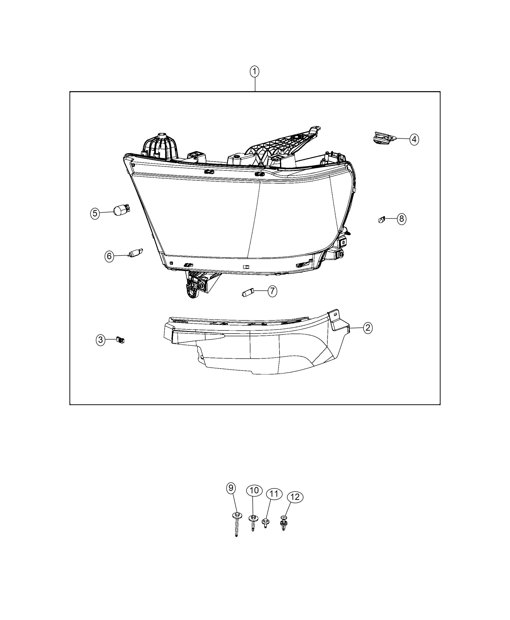 Diagram Lighting, Front Headlamp. for your Ram