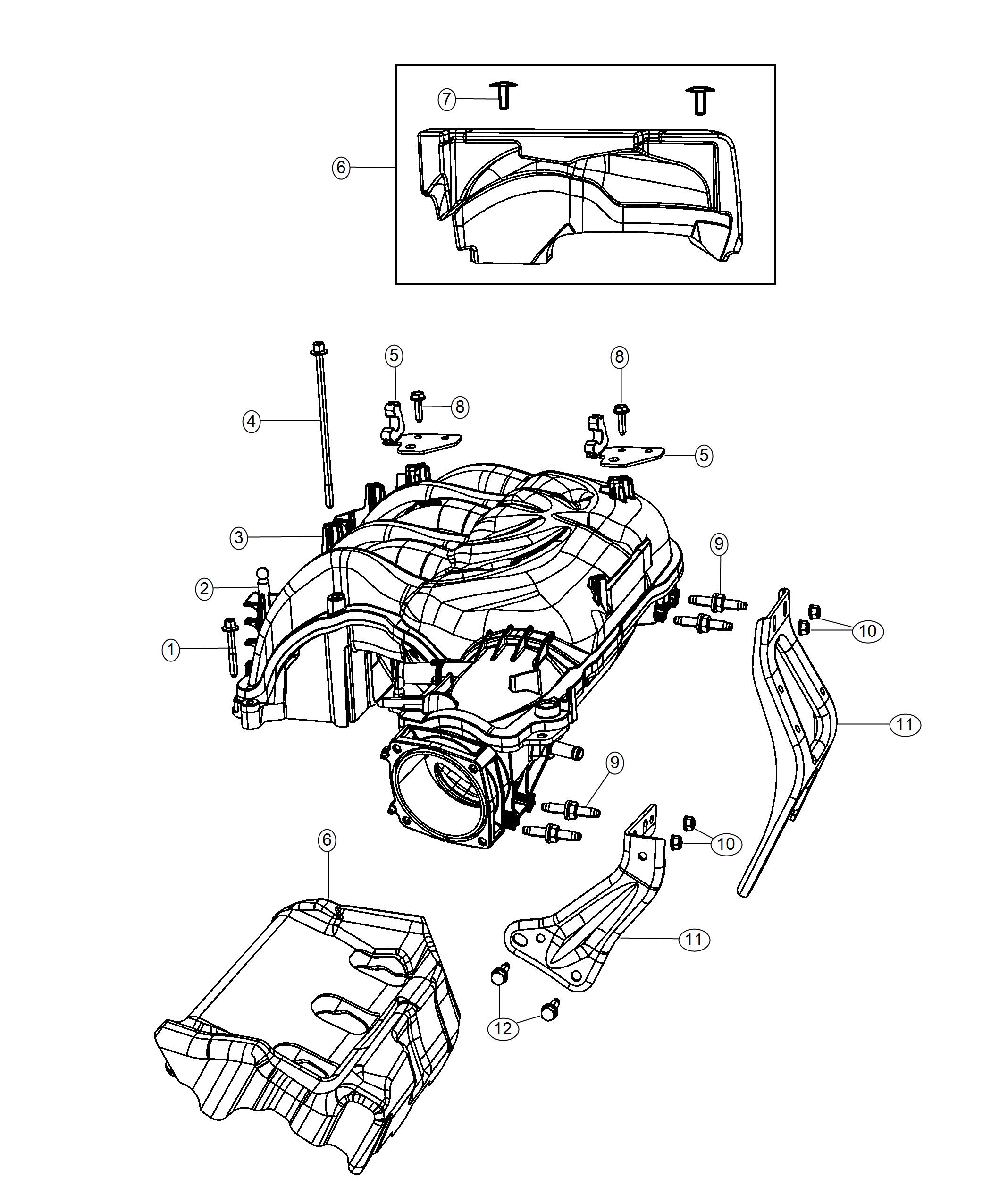 Diagram Intake Manifold Plenum 3.6L. for your Jeep Wrangler  