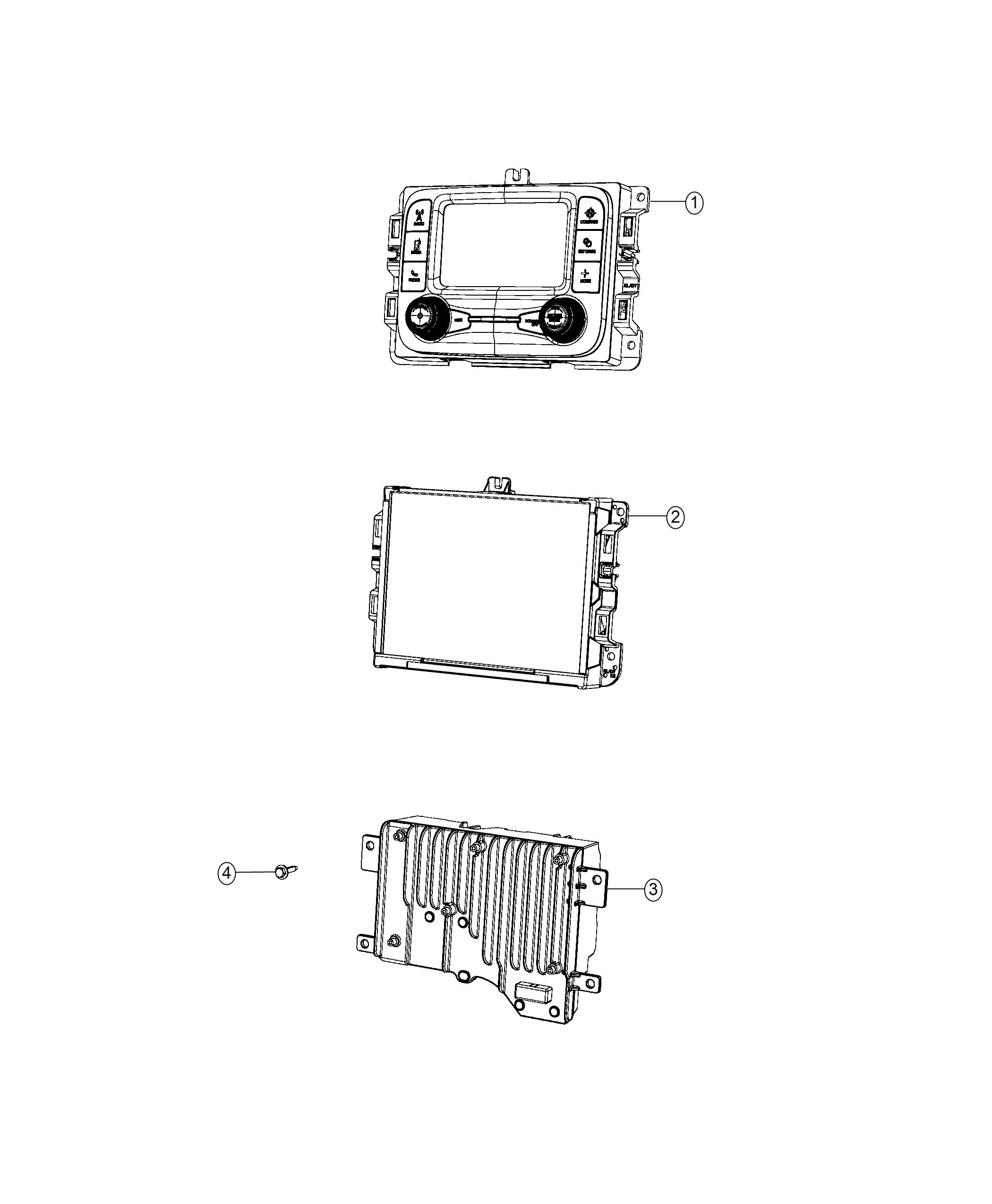 Diagram Radio Assembly. for your 2019 Ram 1500   