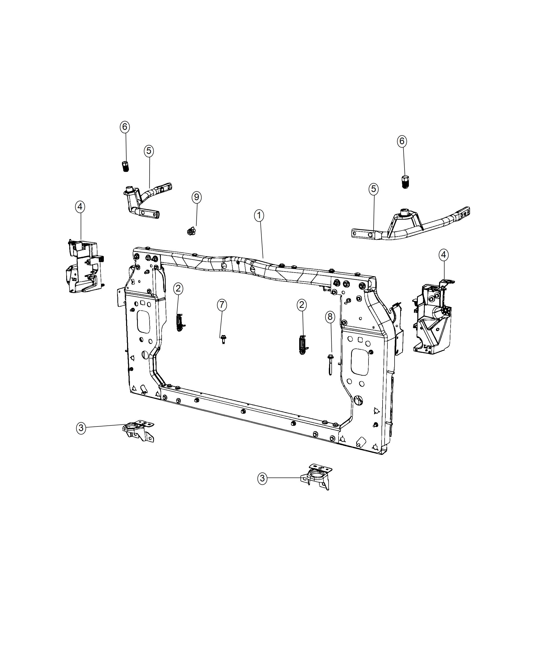 Diagram Radiator Support. for your 2019 Jeep Cherokee Trailhawk Elite  