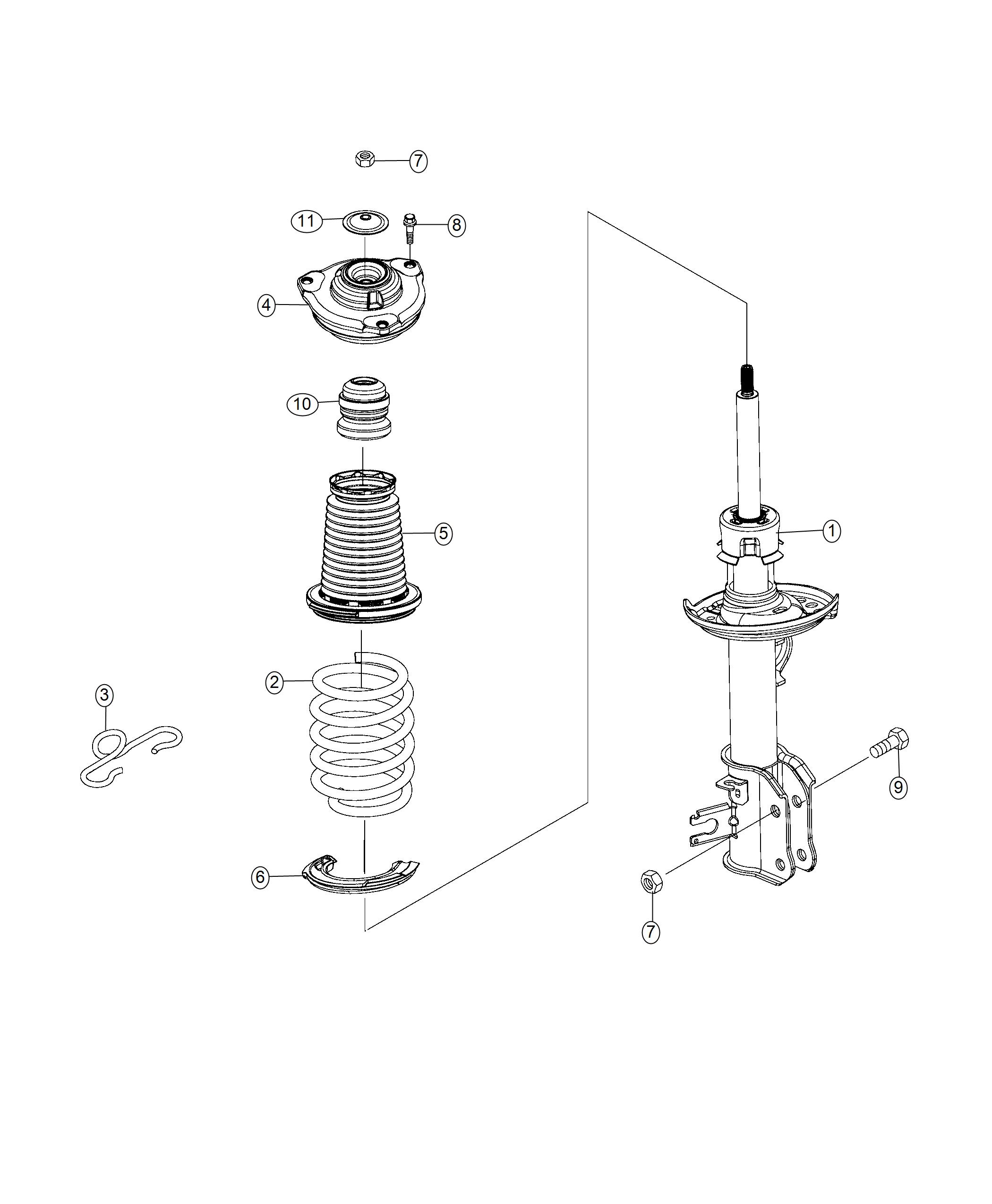 Diagram Suspension, Front. for your 1999 Chrysler 300  M 