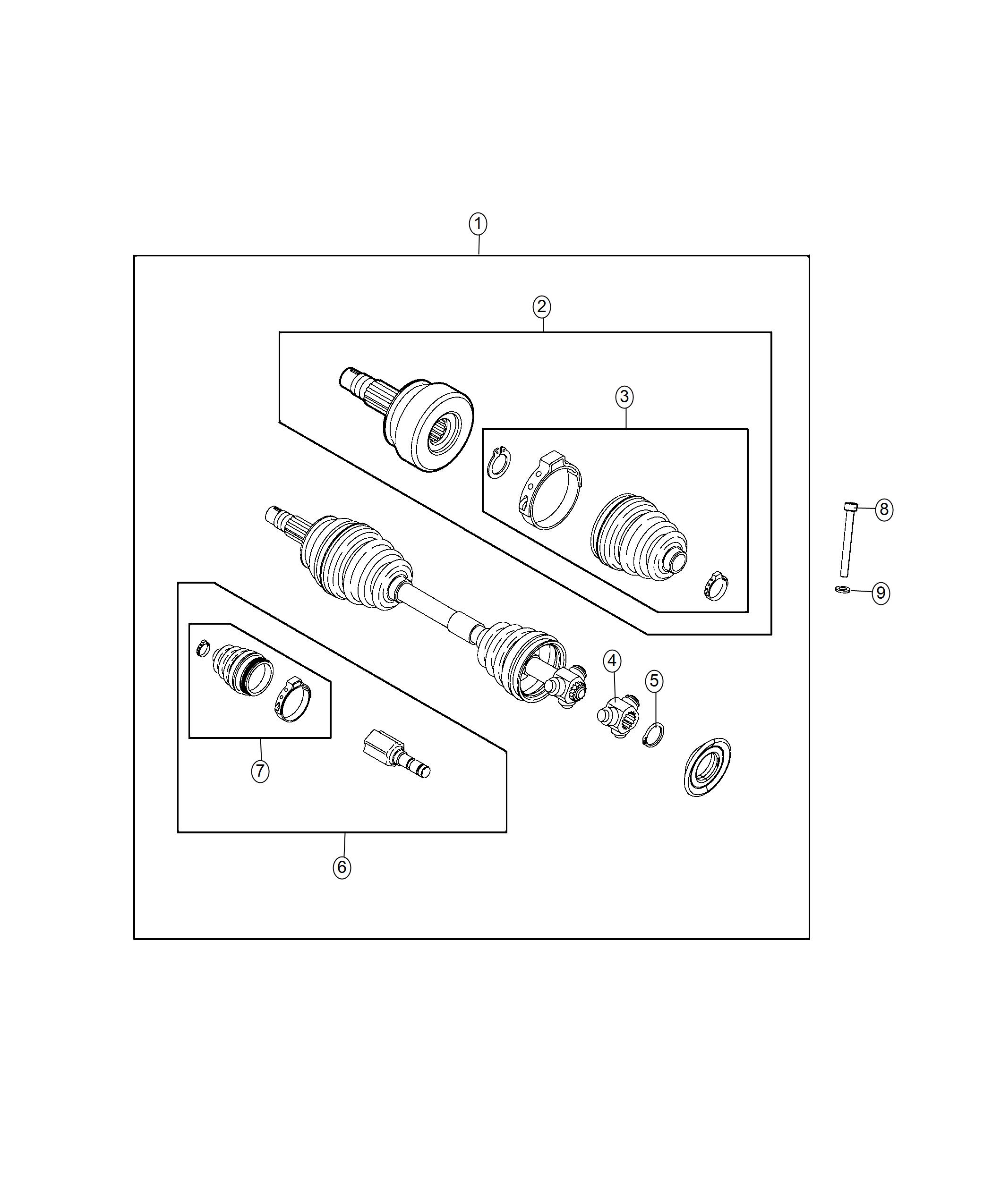 Diagram Shafts, Axle. for your 2001 Chrysler 300  M 