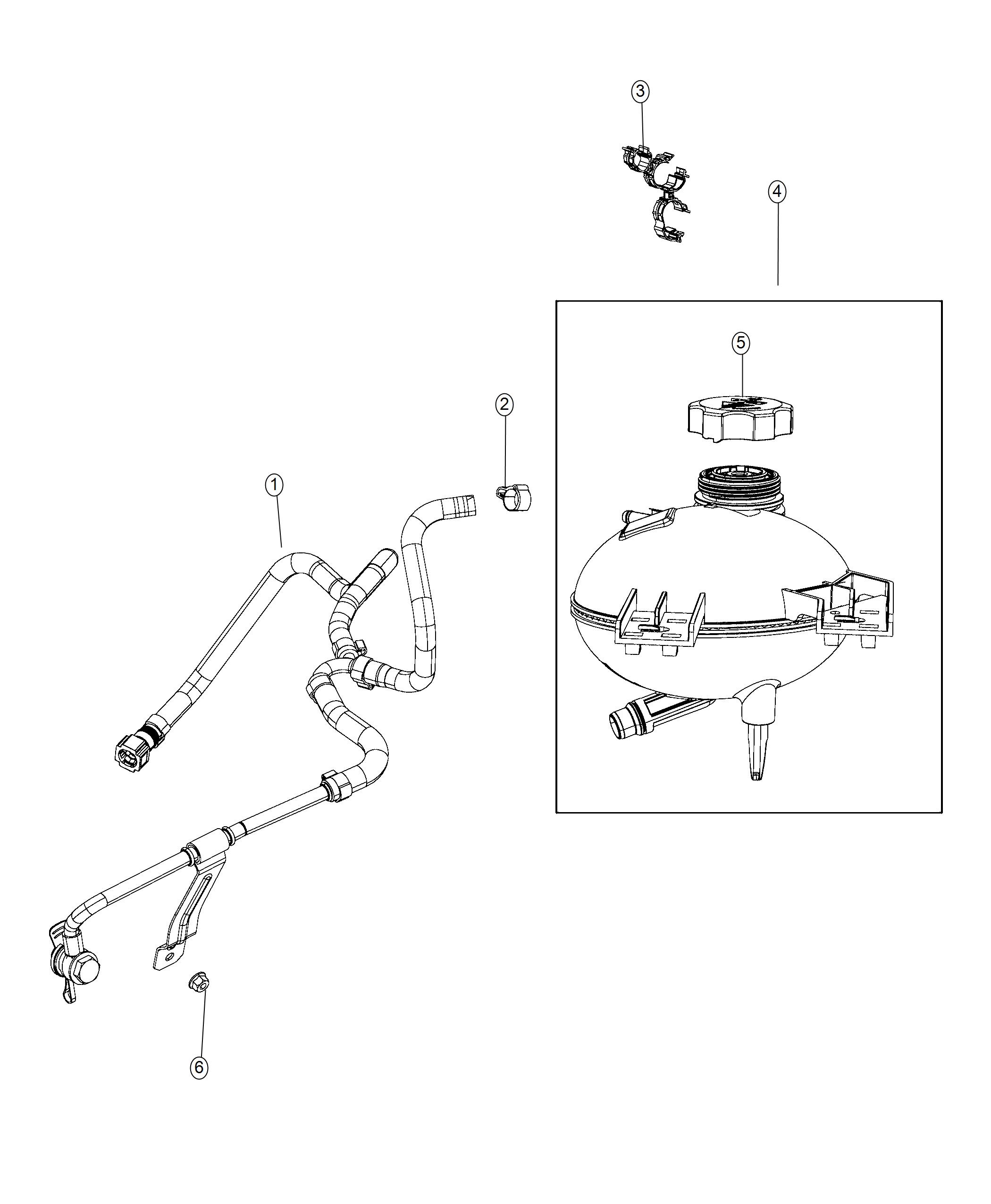 Diagram Coolant Recovery Bottle EMEA. for your Jeep Renegade  