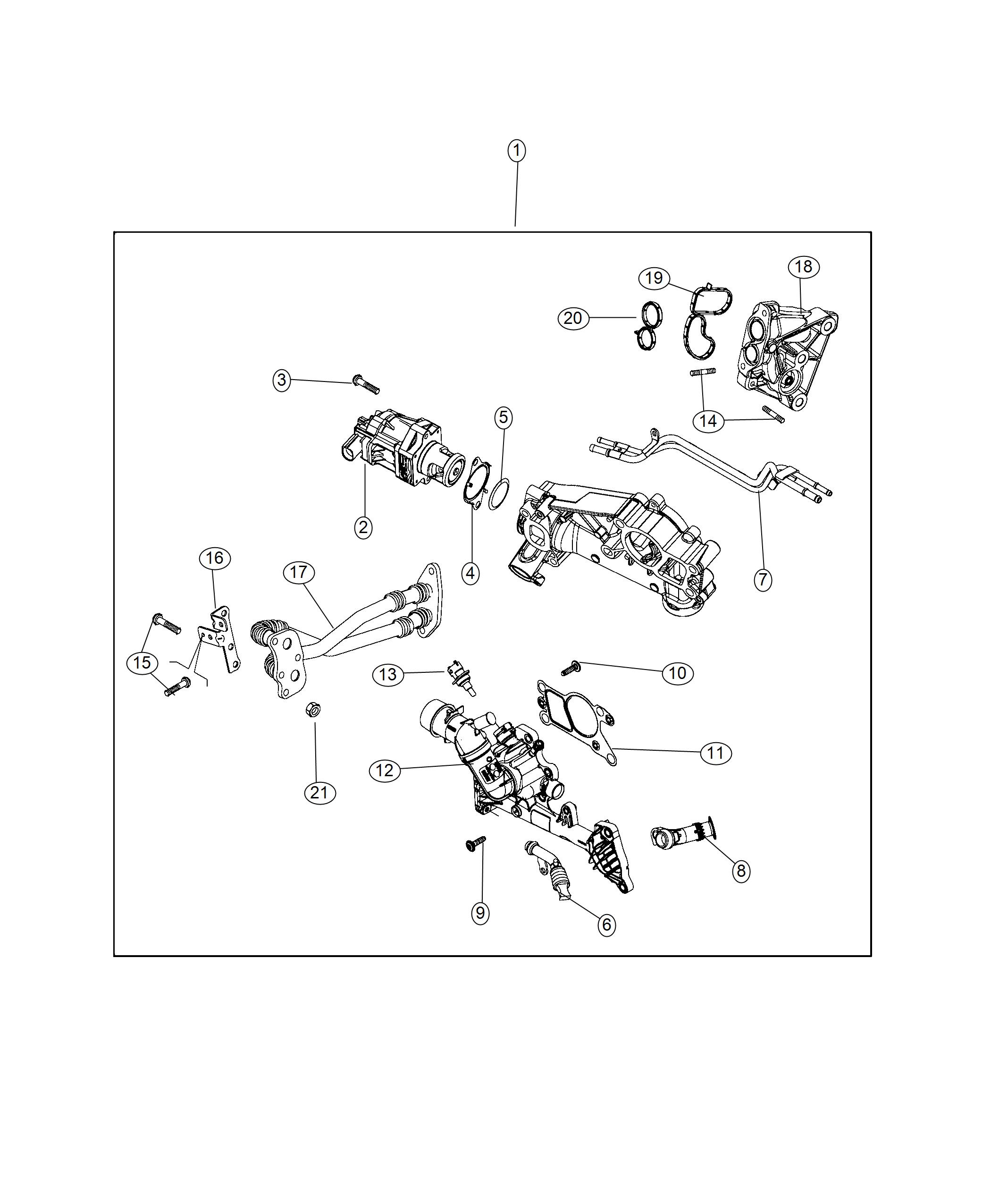 Diagram EGR Cooling Systems. for your 2023 Jeep Renegade   