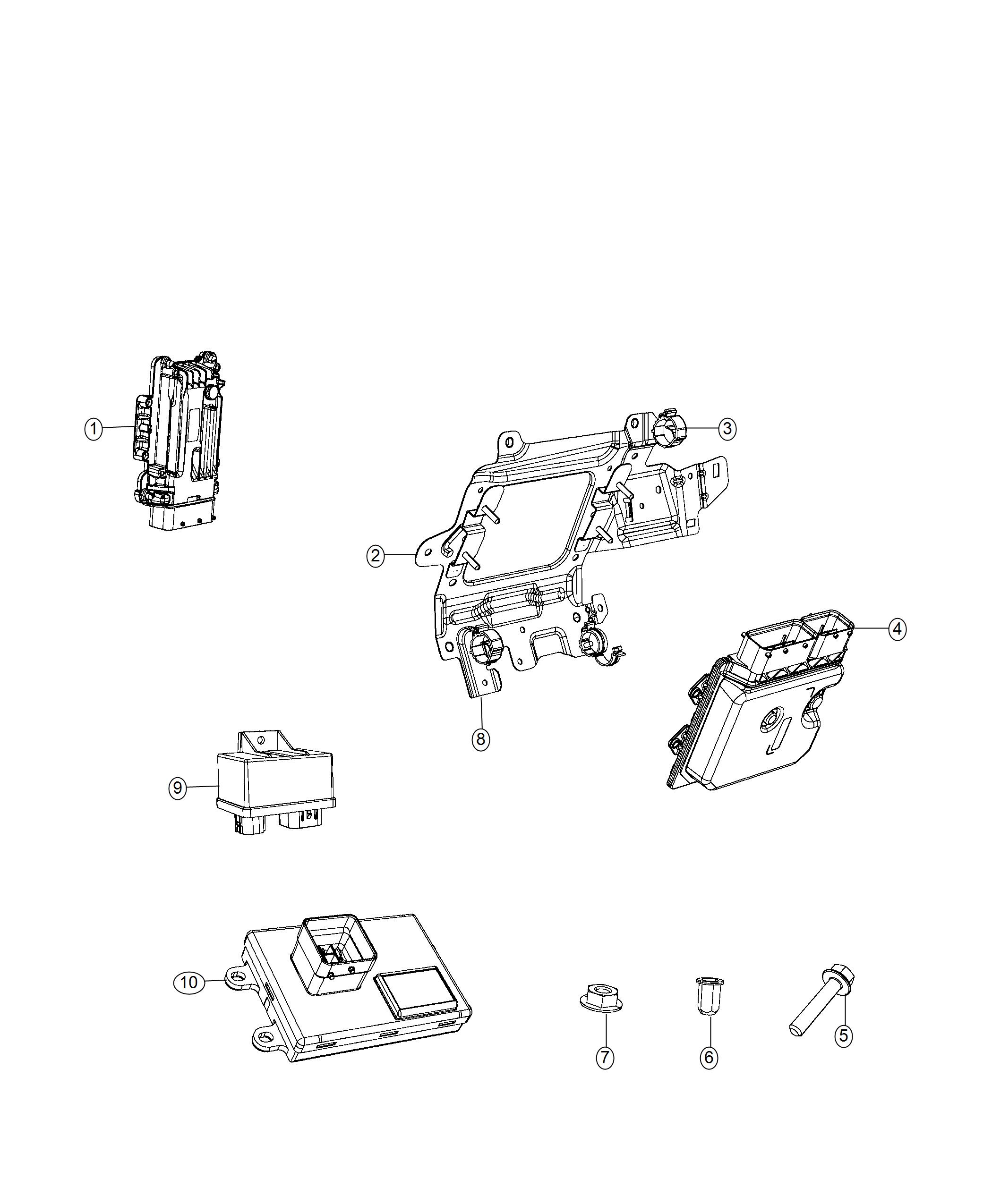 Diagram Modules, Engine Compartment. for your 2021 Fiat 500X   